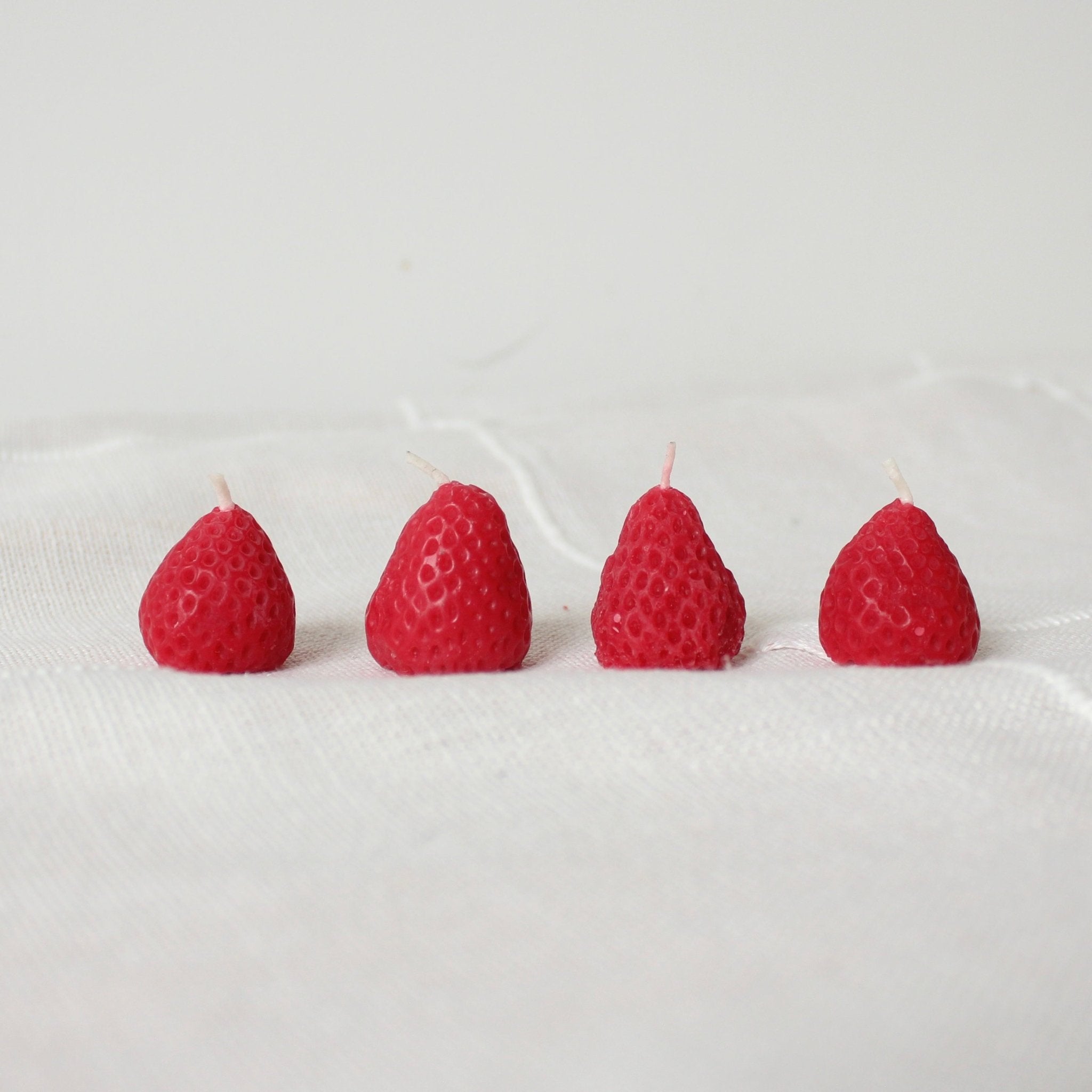 Beeswax Strawberry Birthday Candles Happy Organics