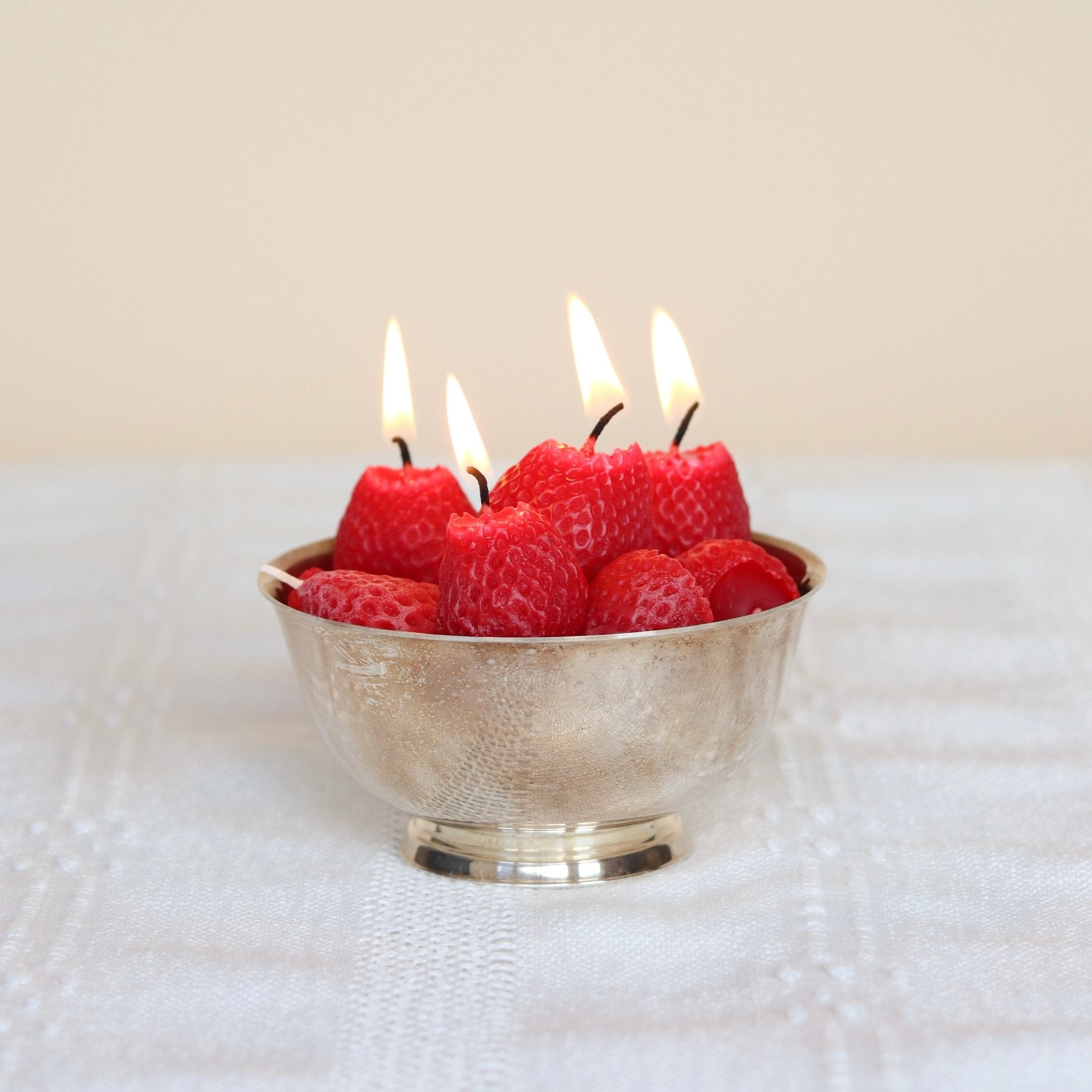 Beeswax Strawberry Birthday Candles Happy Organics