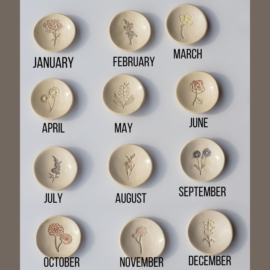 Birth Flower Ring Dish prodigalpottery