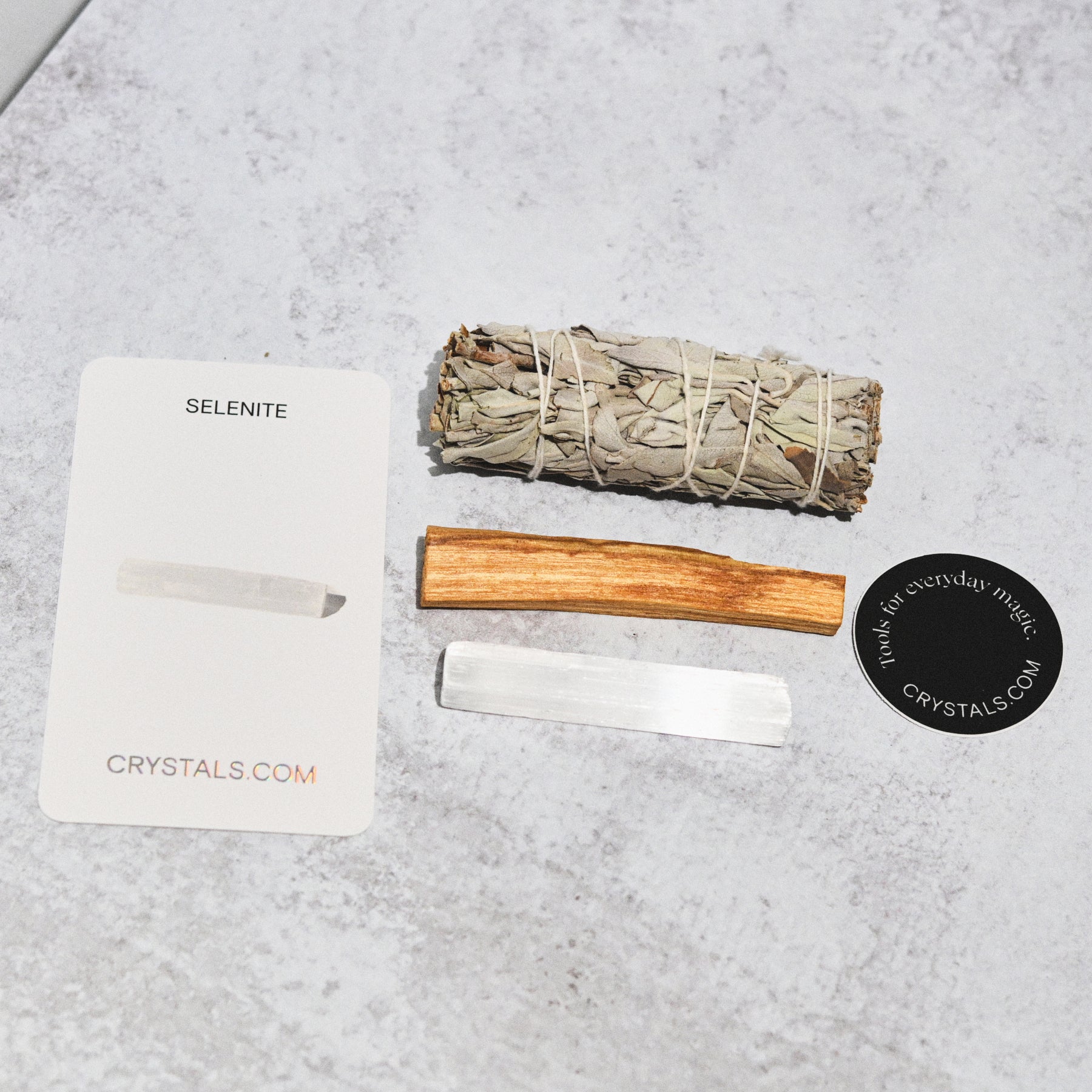 Cleansed Kit - Palo Santo / Sage / Selenite CRYSTALS.COM