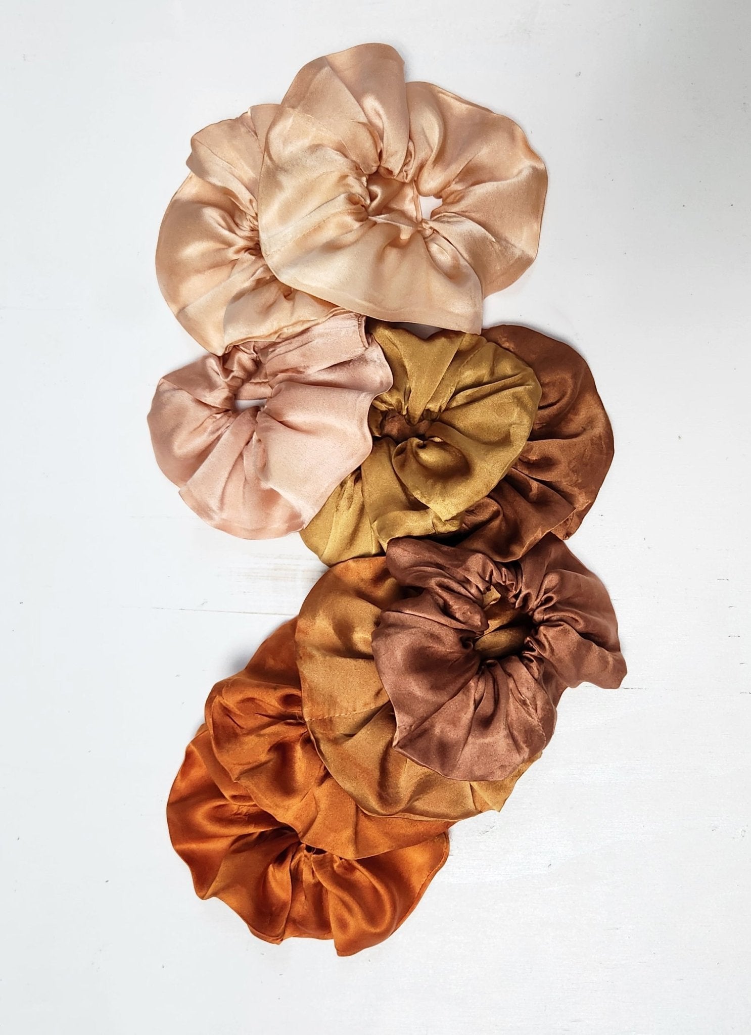 EARTH TONES Solid Botanically Dyed Silk Hair Scrunchie dyekween