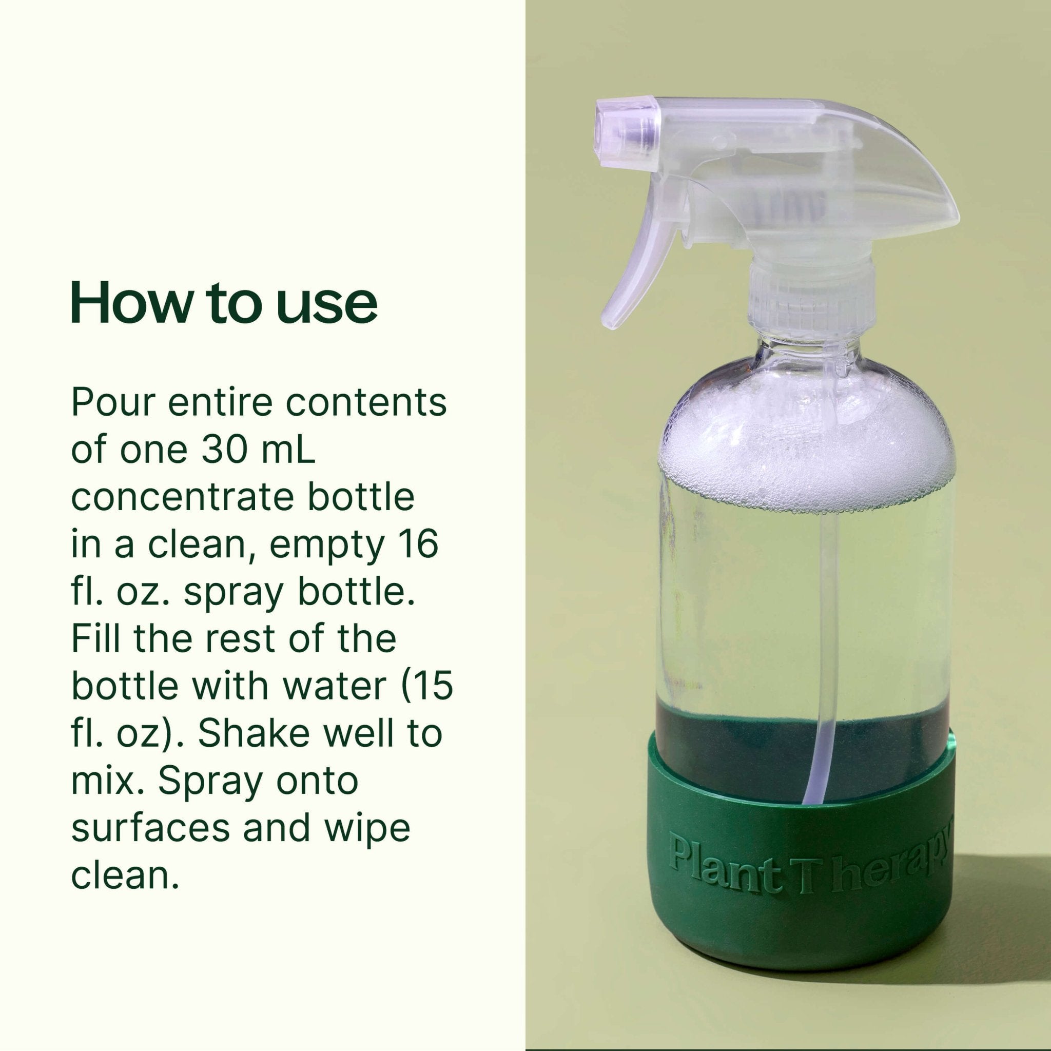 Glass Spray Bottle with Forest Green Sleeve Plant Therapy