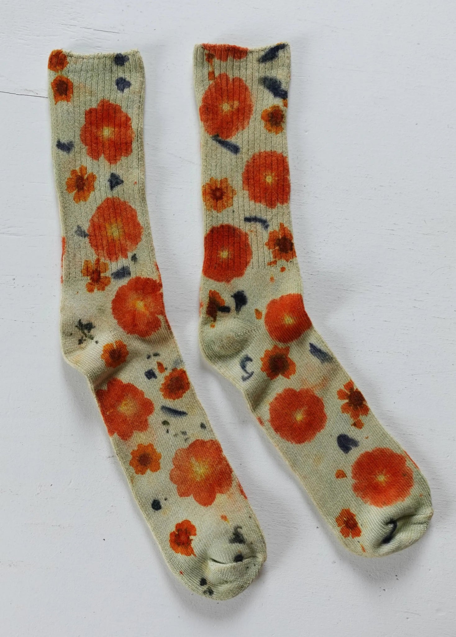 Hand - dyed Color Block Flower Power Socks dyekween