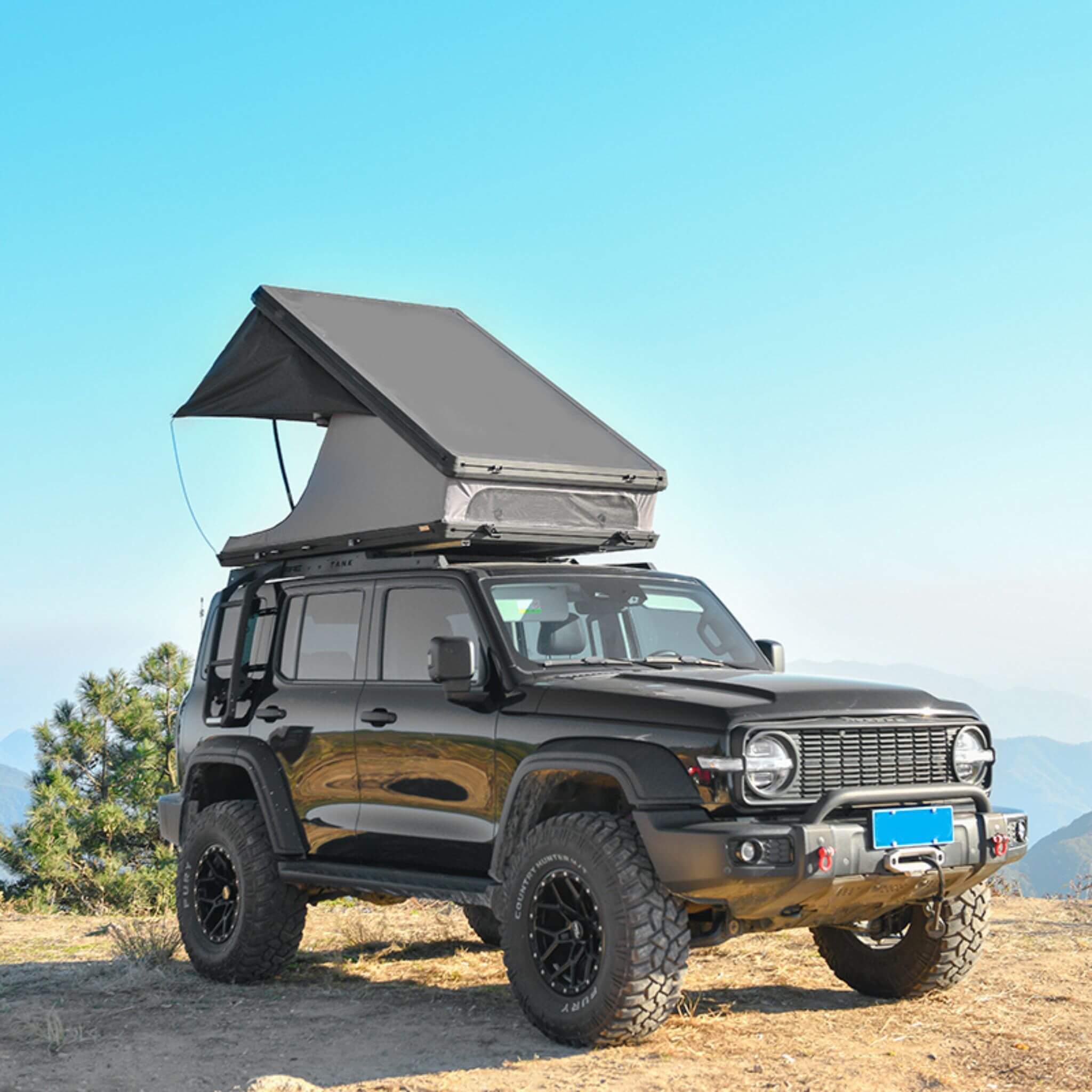 Heavy Duty 2 - 3 Person Hardshell Rooftop Tent With Ladder (SAK93120) SAKSBY WHOLESALE