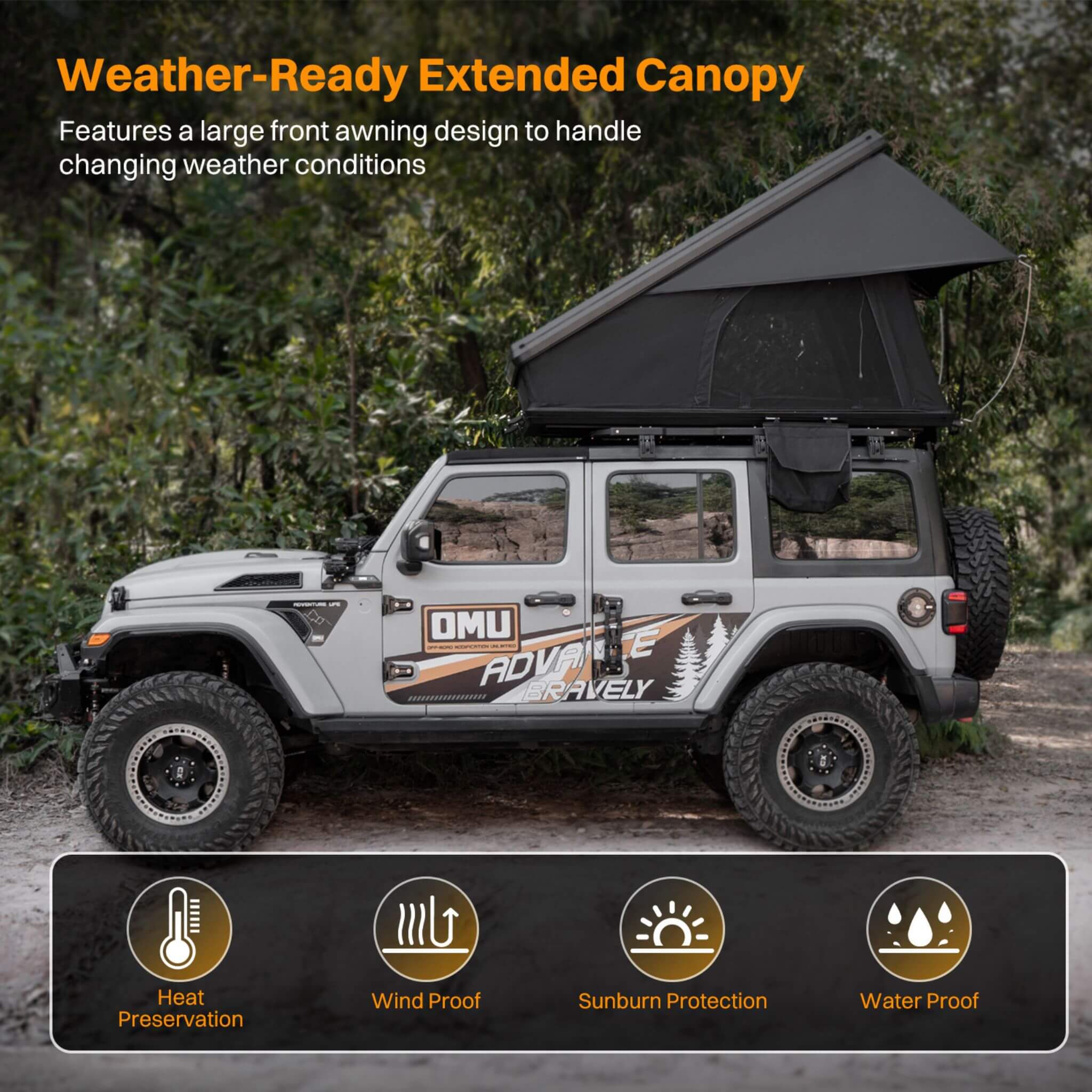 Heavy Duty 2 - 3 Person Hardshell Rooftop Tent With Ladder (SAK93120) SAKSBY WHOLESALE