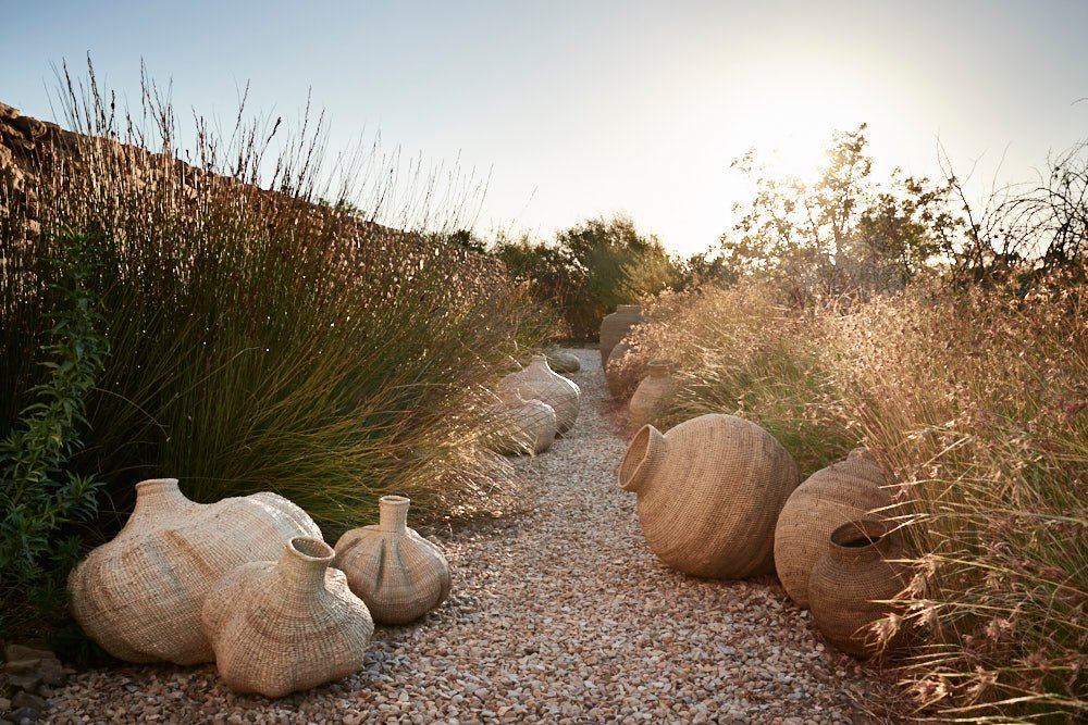 Ilala Garlic Gourd Handwoven African Basket Kanju Interiors