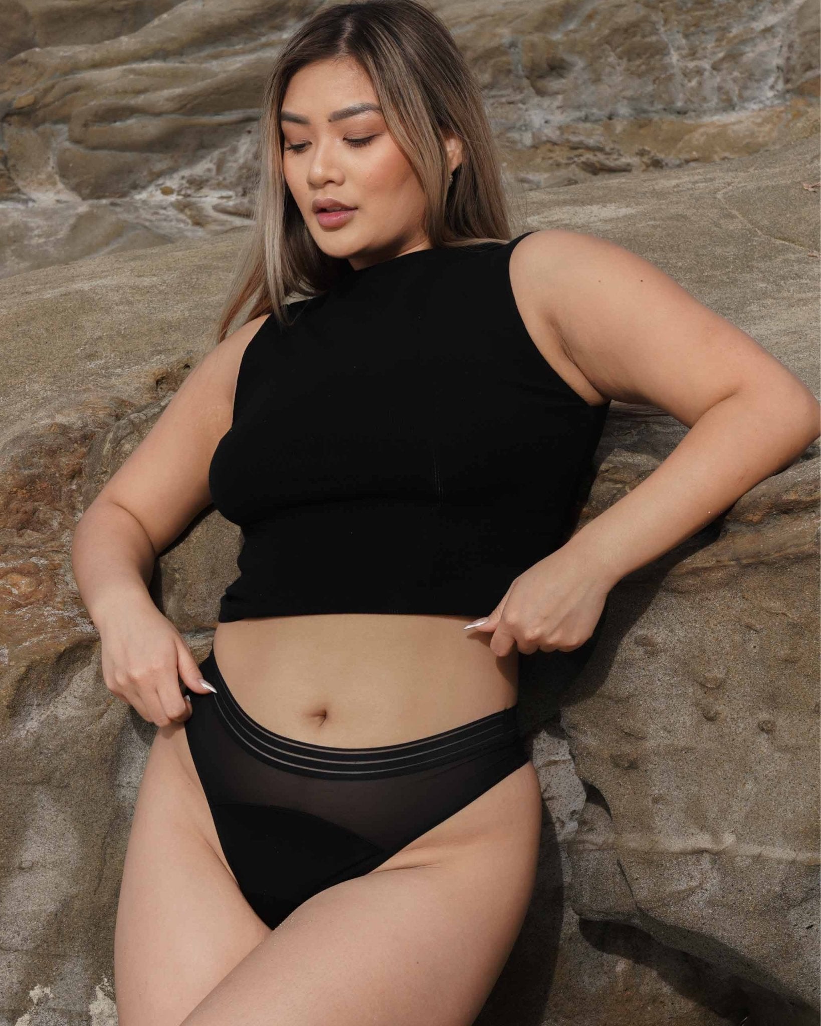 Leakproof Mesh Thong Saalt