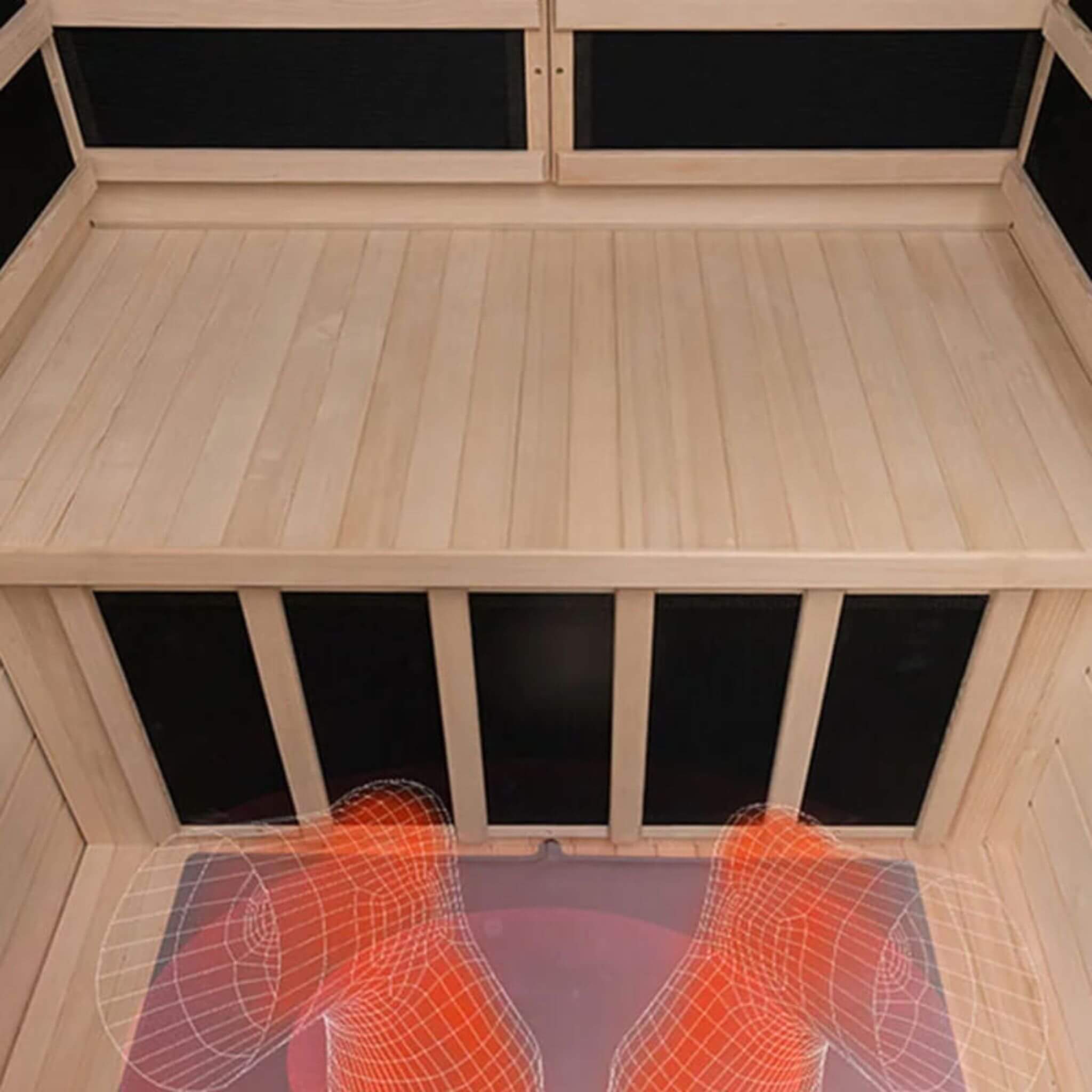 Luxury 2 - Person Hemlock Wood FAR Infrared Sauna Room W/ Glass Door, 1750W (SAK81525) SAKSBY WHOLESALE