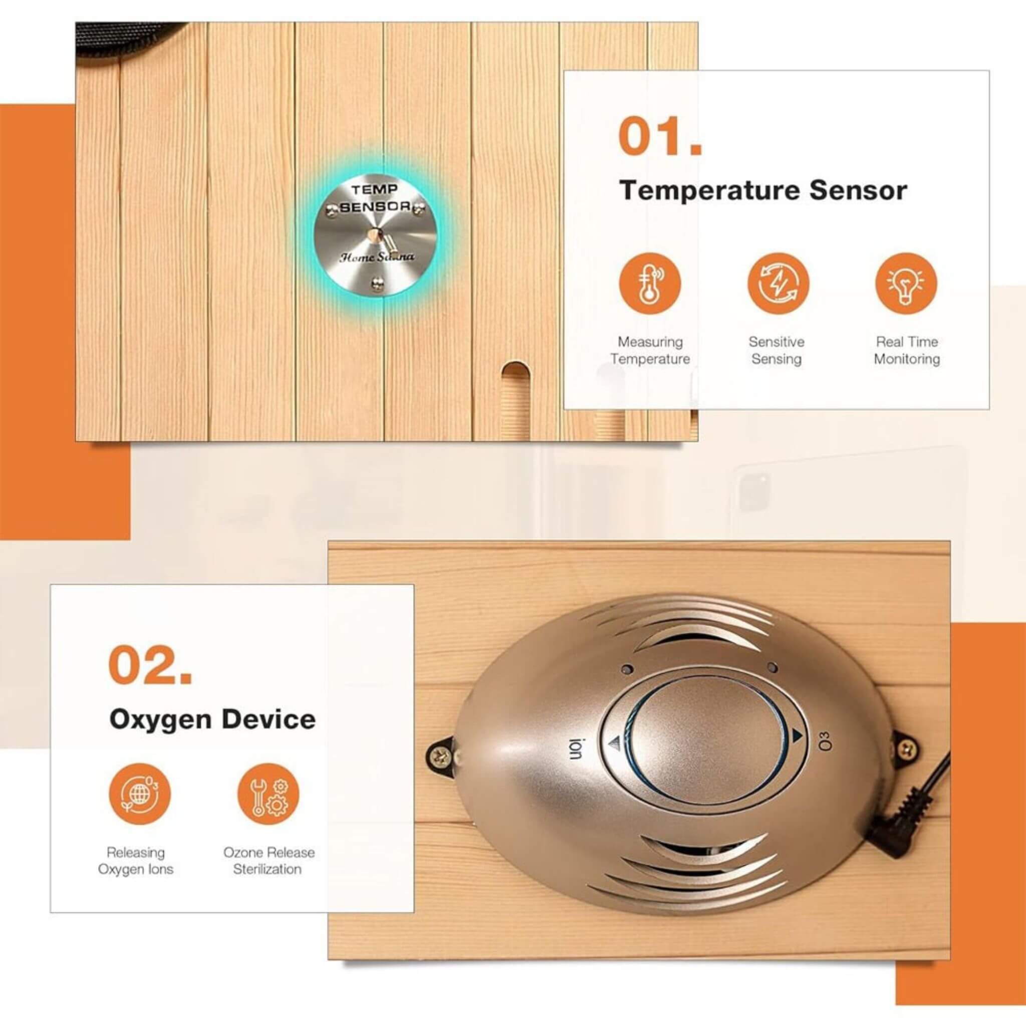 Luxury 2 - Person Low EMF FAR Infrared Heat Wood Home Personal Spa Sauna W/ Panoramic Tempered Glass, 2000W (SAK27481) SAKSBY WHOLESALE