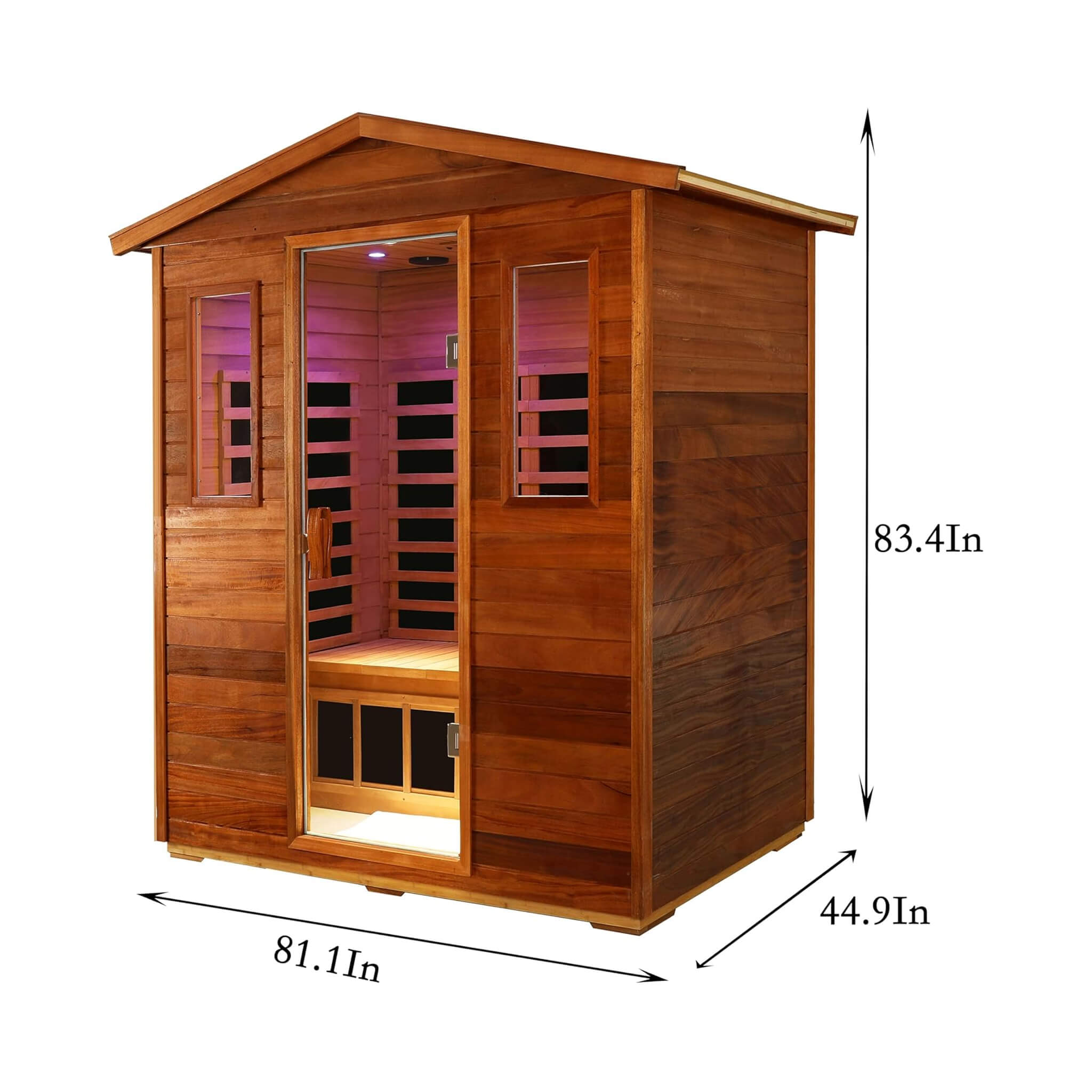 Luxury 3 - Person Outdoor Mahogany Full Spectrum Ultra - Low EMF FAR Infrared Sauna With Chromotherapy And Bluetooth Speakers (SAK83460) SAKSBY WHOLESALE
