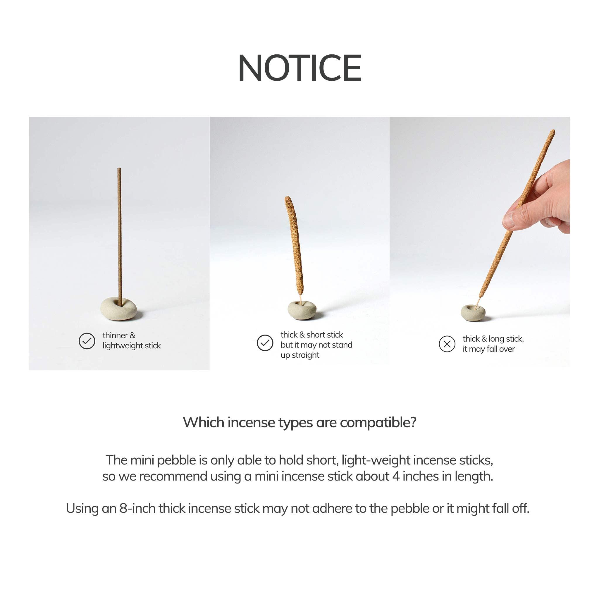 Mini Light Grey Ceramic Pebble Incense Holder CEDAR AND MYRRH