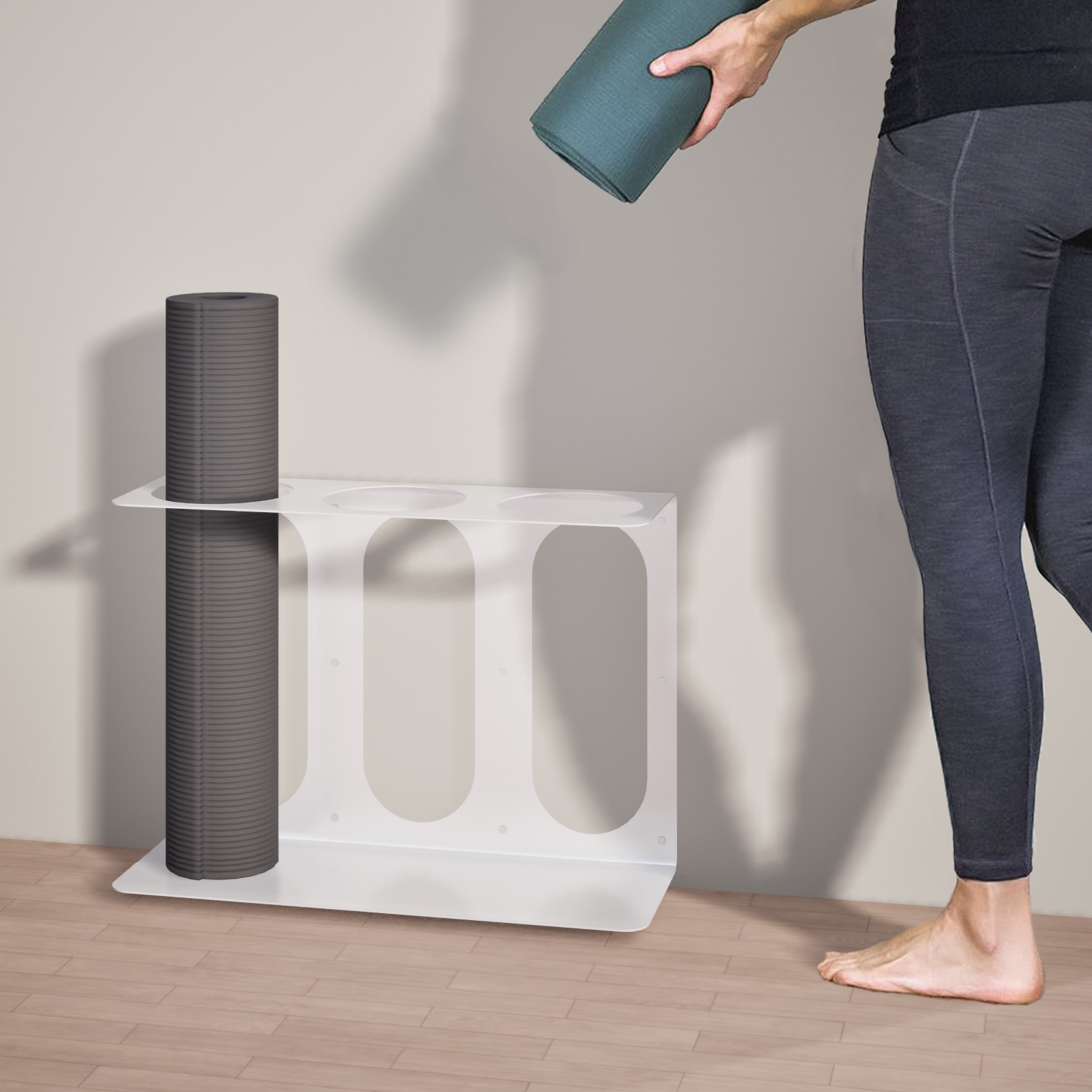 Yoke Yoga Mat Wall Bracket | Holds 3 Mats/Rollers