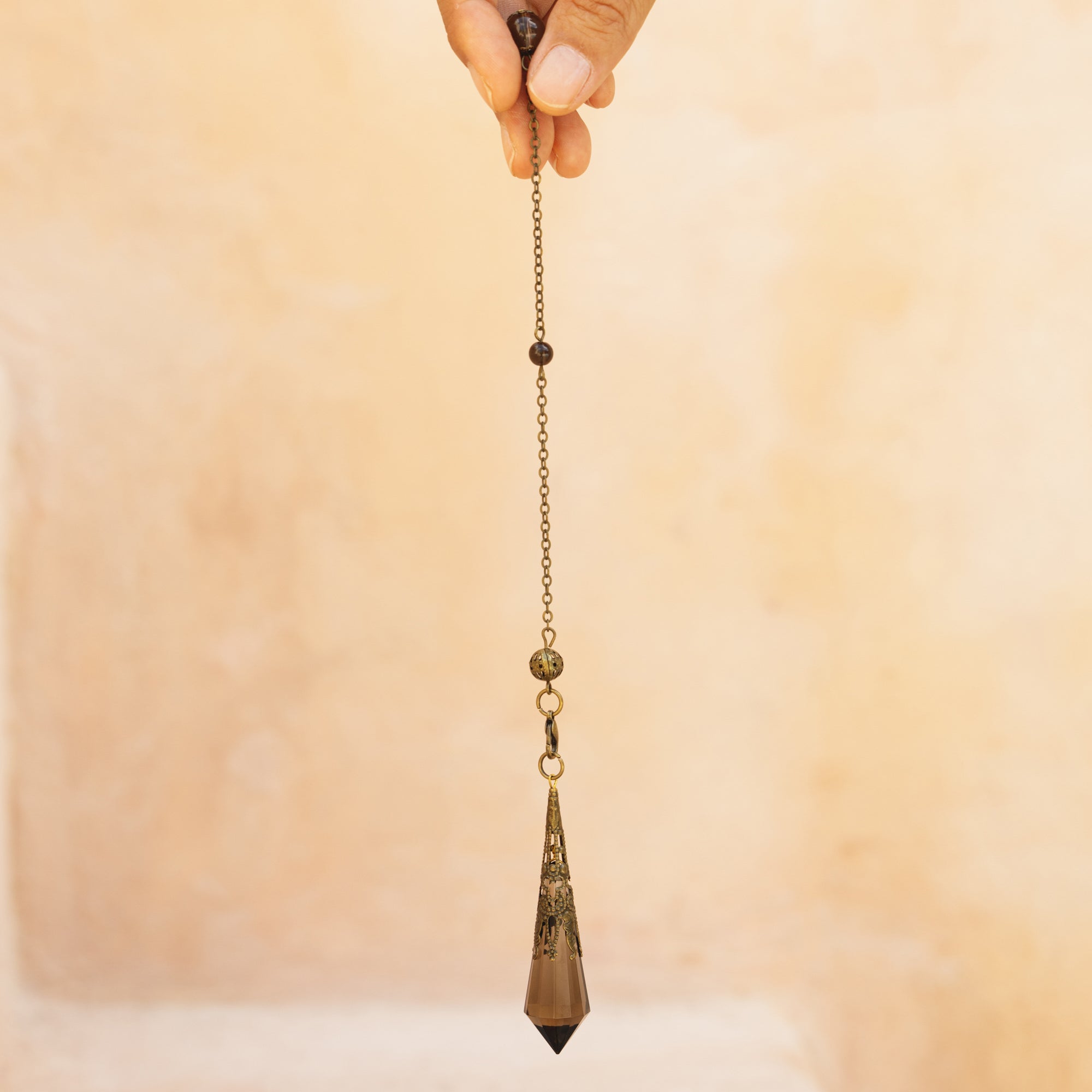 Natural Smoky Quartz Crystal Divination Pendulum CEDAR AND MYRRH