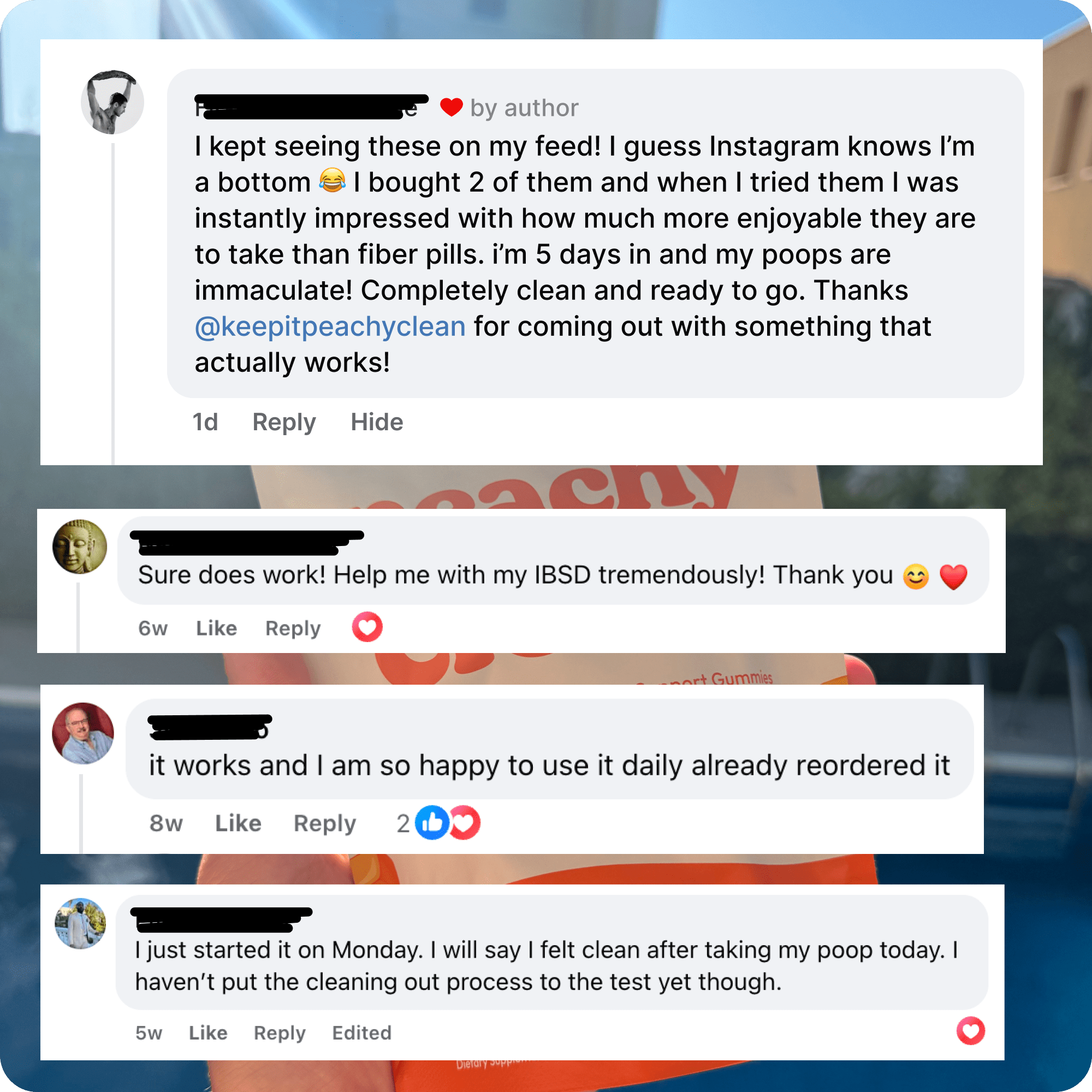 Peachy Clean Pre+Probiotic Fiber Gummies Peachy Men