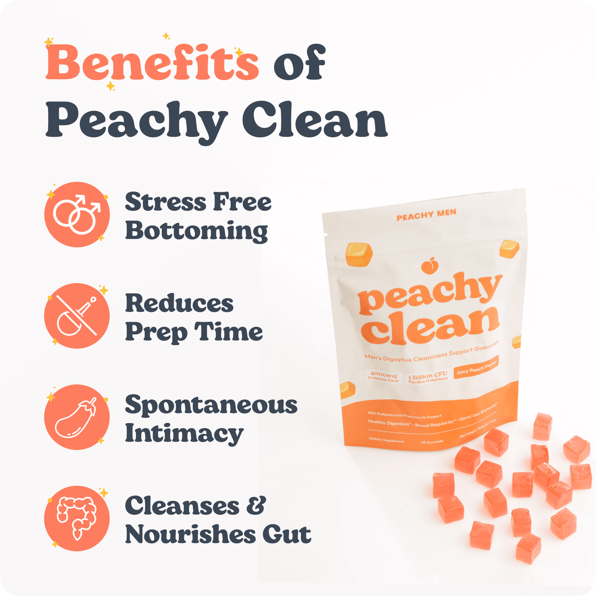 Peachy Clean Pre+Probiotic Fiber Gummies Peachy Men