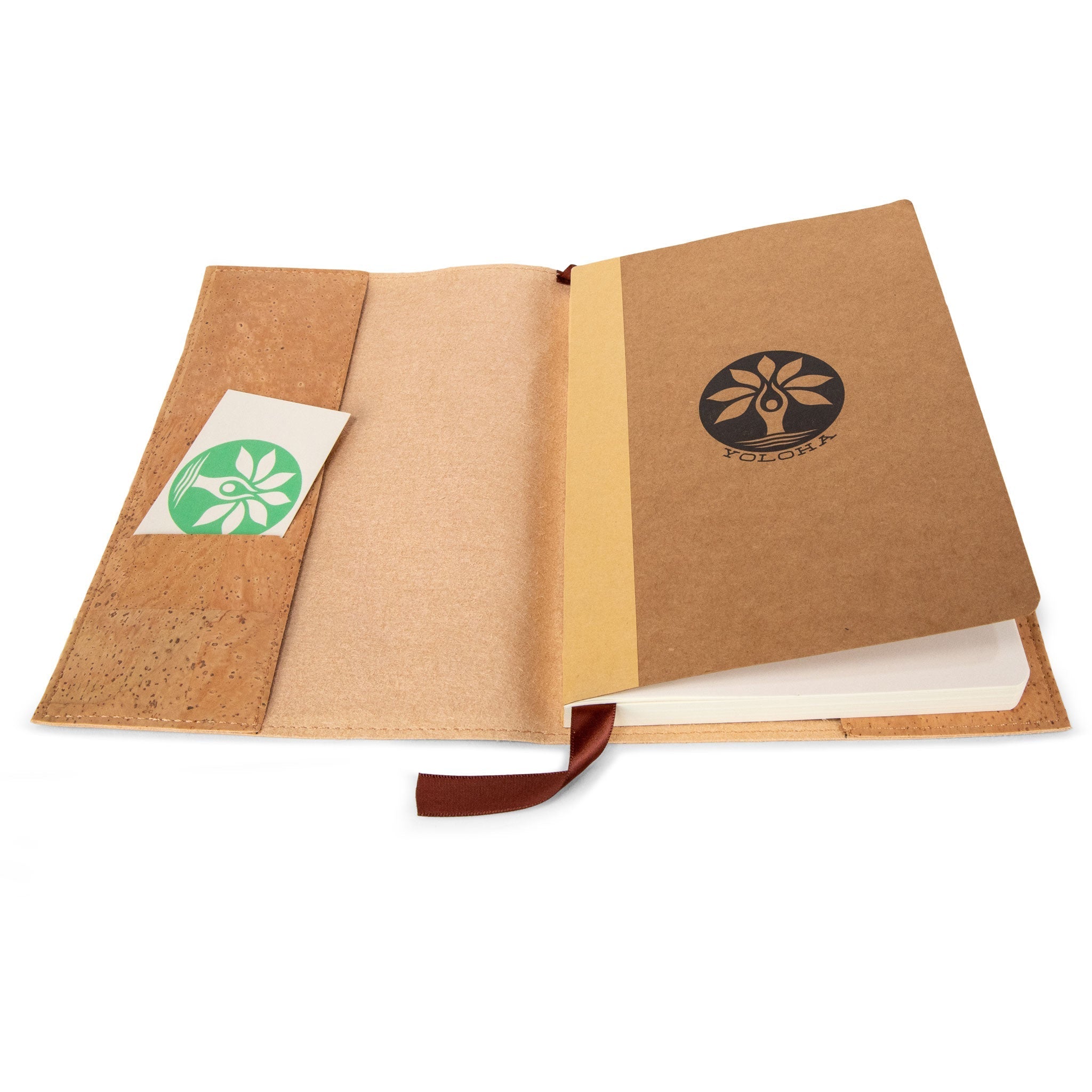 Refillable Cork Journal Book Yoloha Yoga