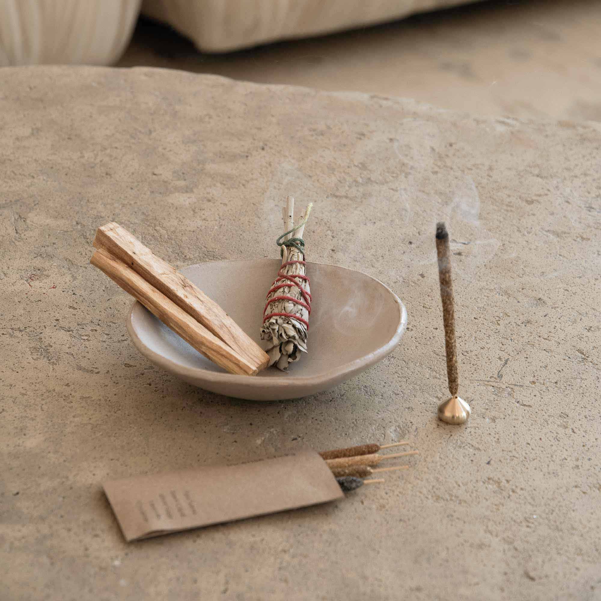 Sacred Burning Ritual Kit - Incense, Palo Santo & Sage CEDAR AND MYRRH