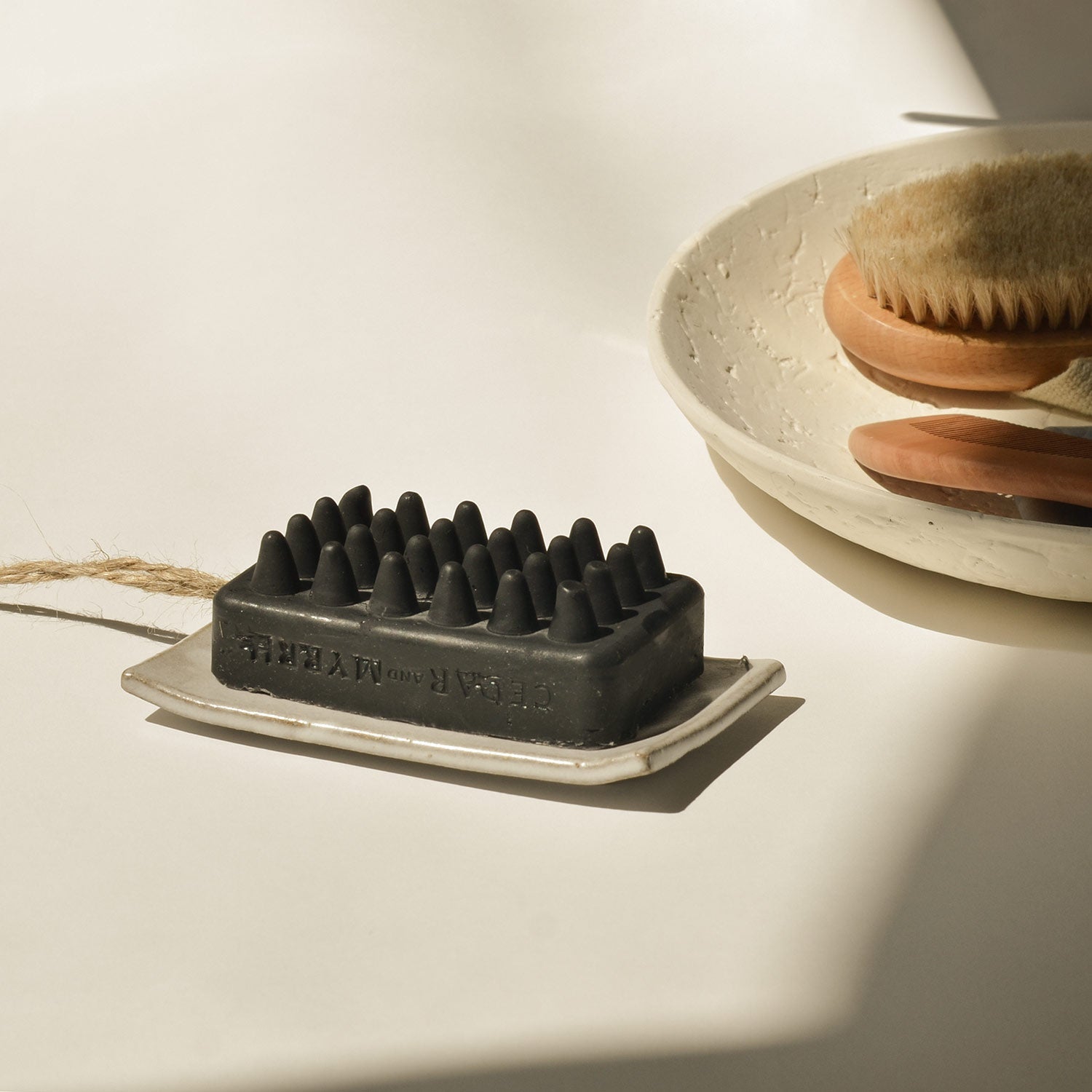 Sand Ceramic Soap Dish CEDAR AND MYRRH