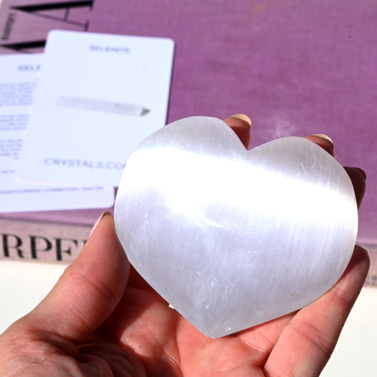 Selenite Heart CRYSTALS.COM