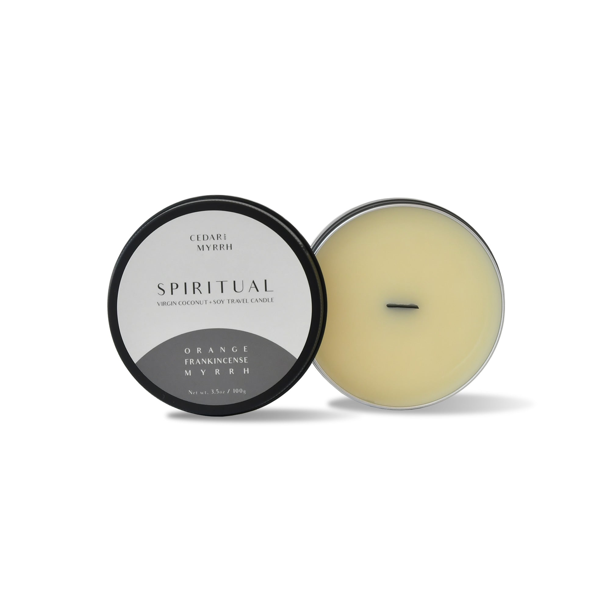 Travel Size Spiritual Wellness Candle CEDAR AND MYRRH