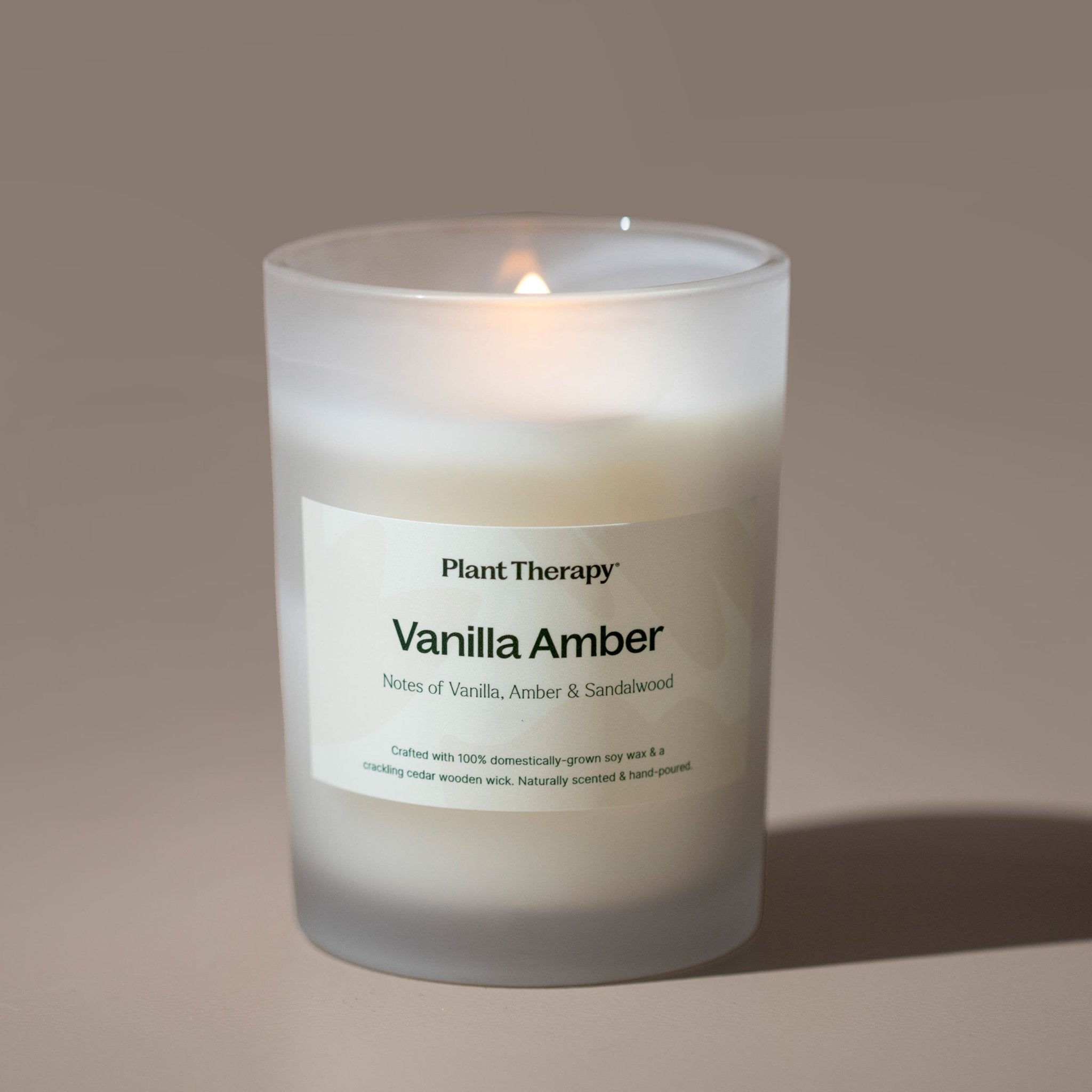 Vanilla Amber Naturally Scented Candle Plant Therapy