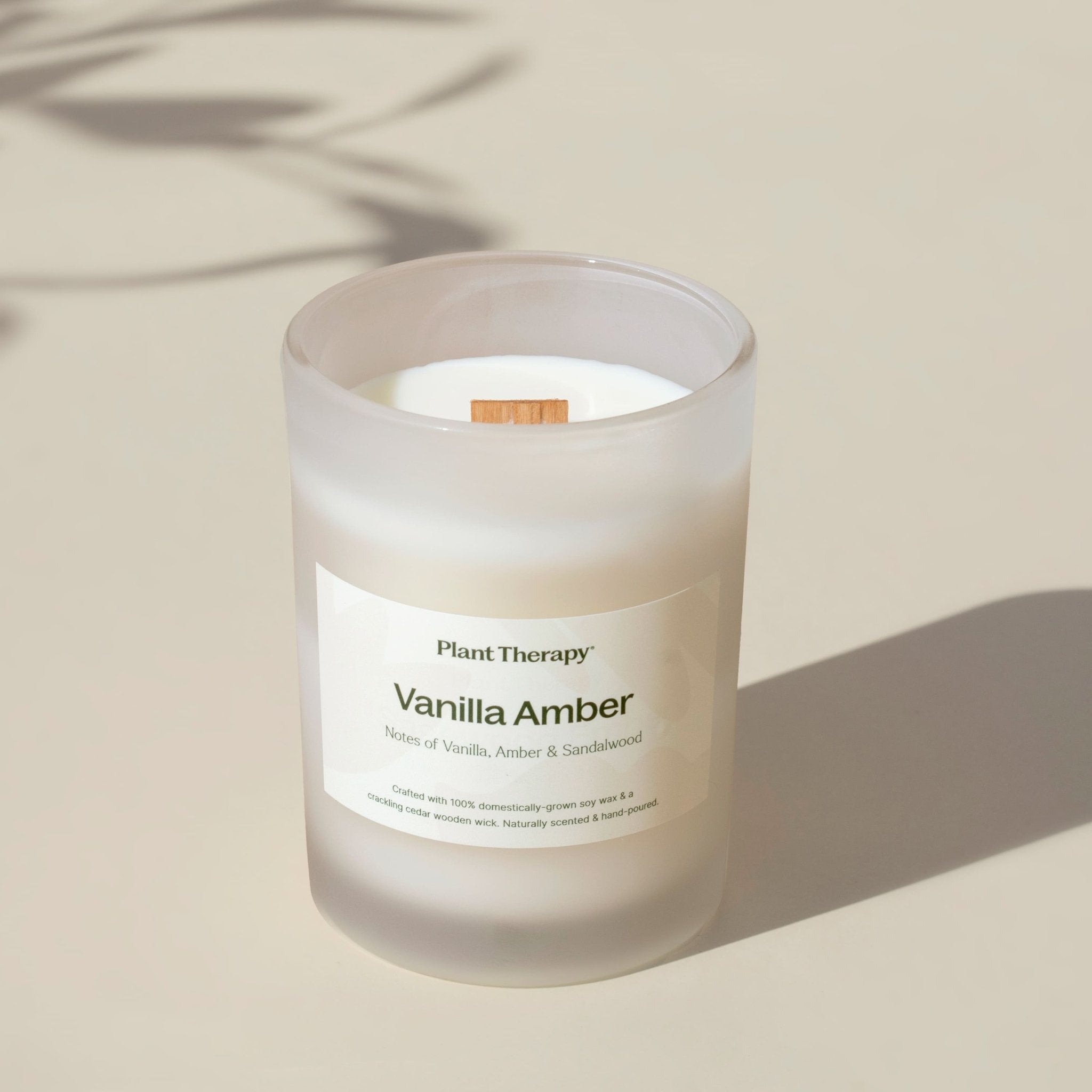 Vanilla Amber Naturally Scented Candle Plant Therapy