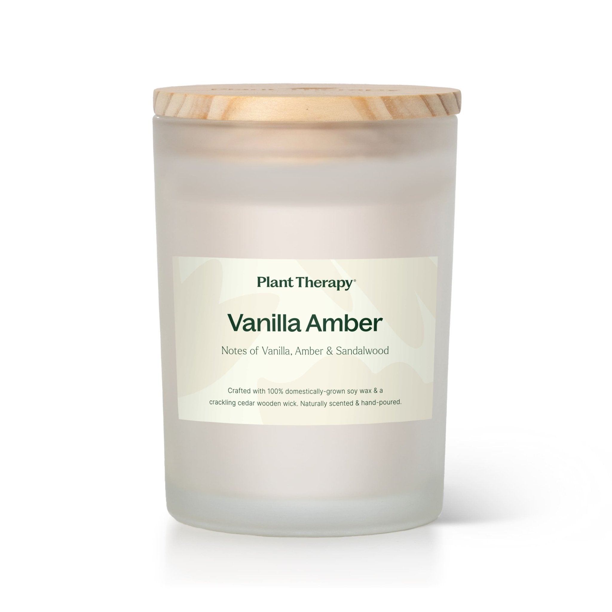 Vanilla Amber Naturally Scented Candle Plant Therapy