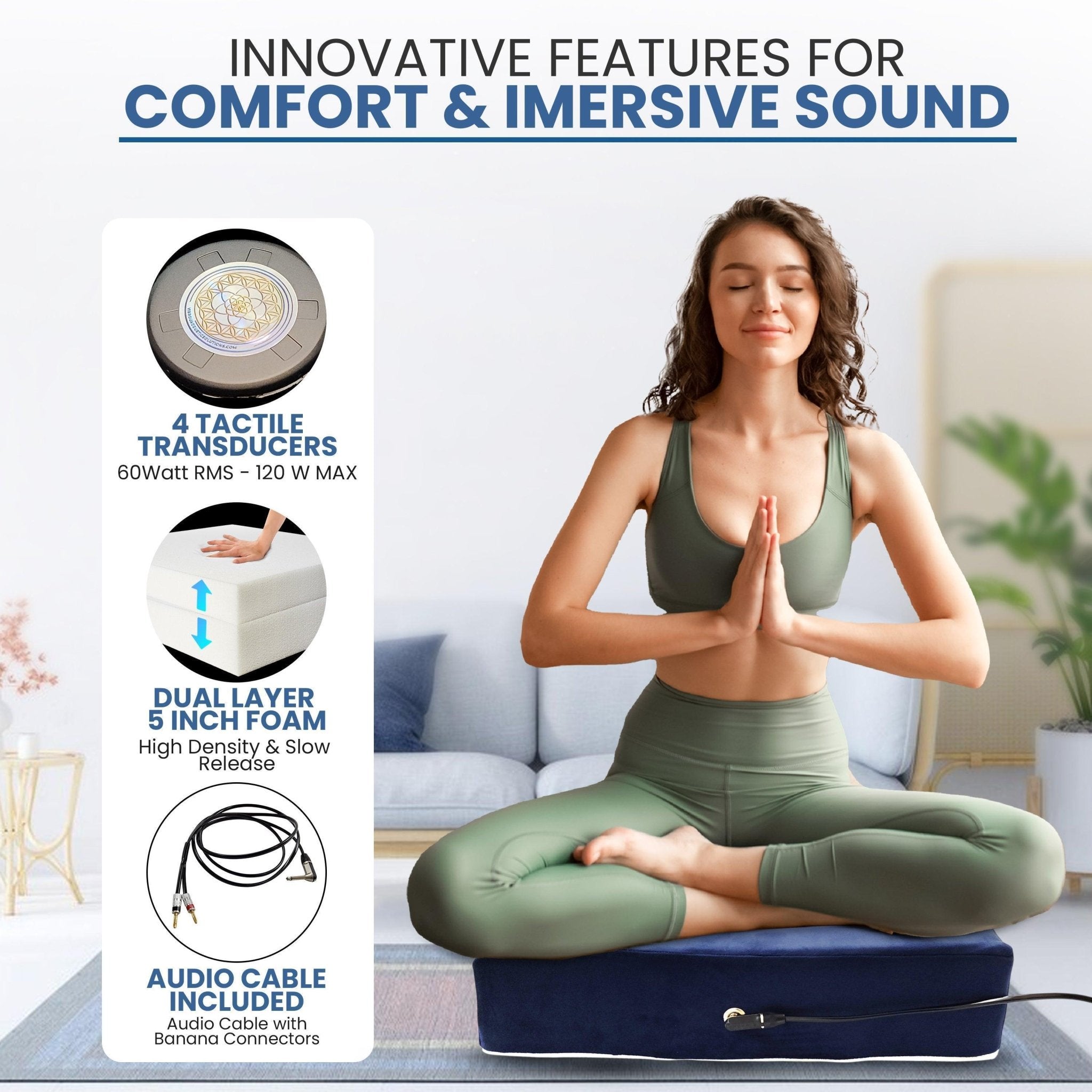 Vibroacoustic Therapy Meditation Cushion bundle with custom amplifier Vibroacoustic Solutions