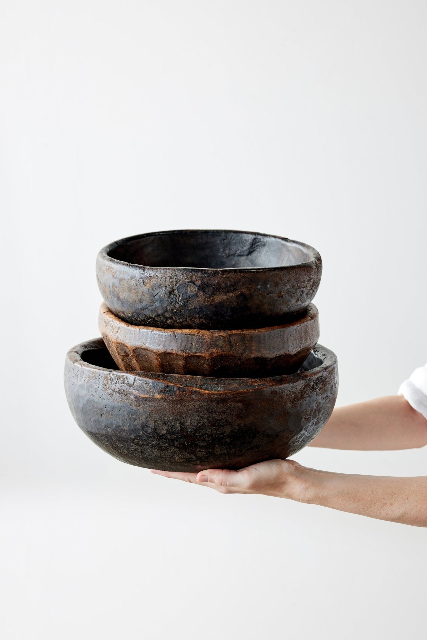 Vintage Iroko Wood Bowl Kanju Interiors