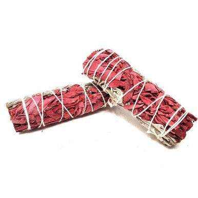 White, Blue & Red Dragon's Blood Sage (Single Combo) Smudge Stick (4 in.) Sacred Crystals