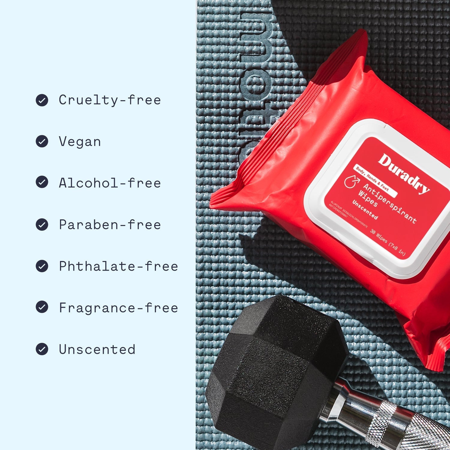 Whole Body Antiperspirant Wipes Duradry