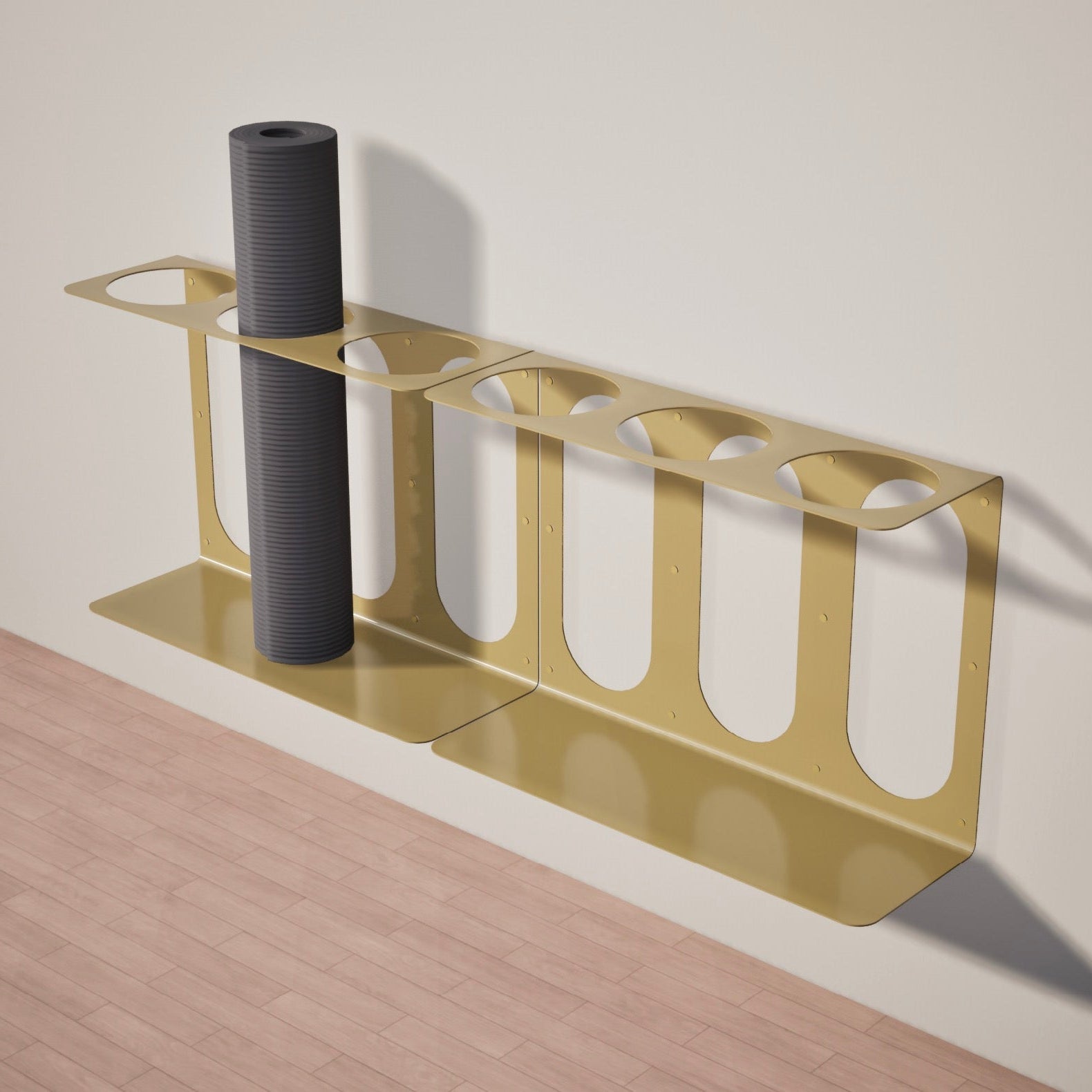 Yoke Yoga Mat Wall Bracket | Holds 3 Mats/Rollers Mache