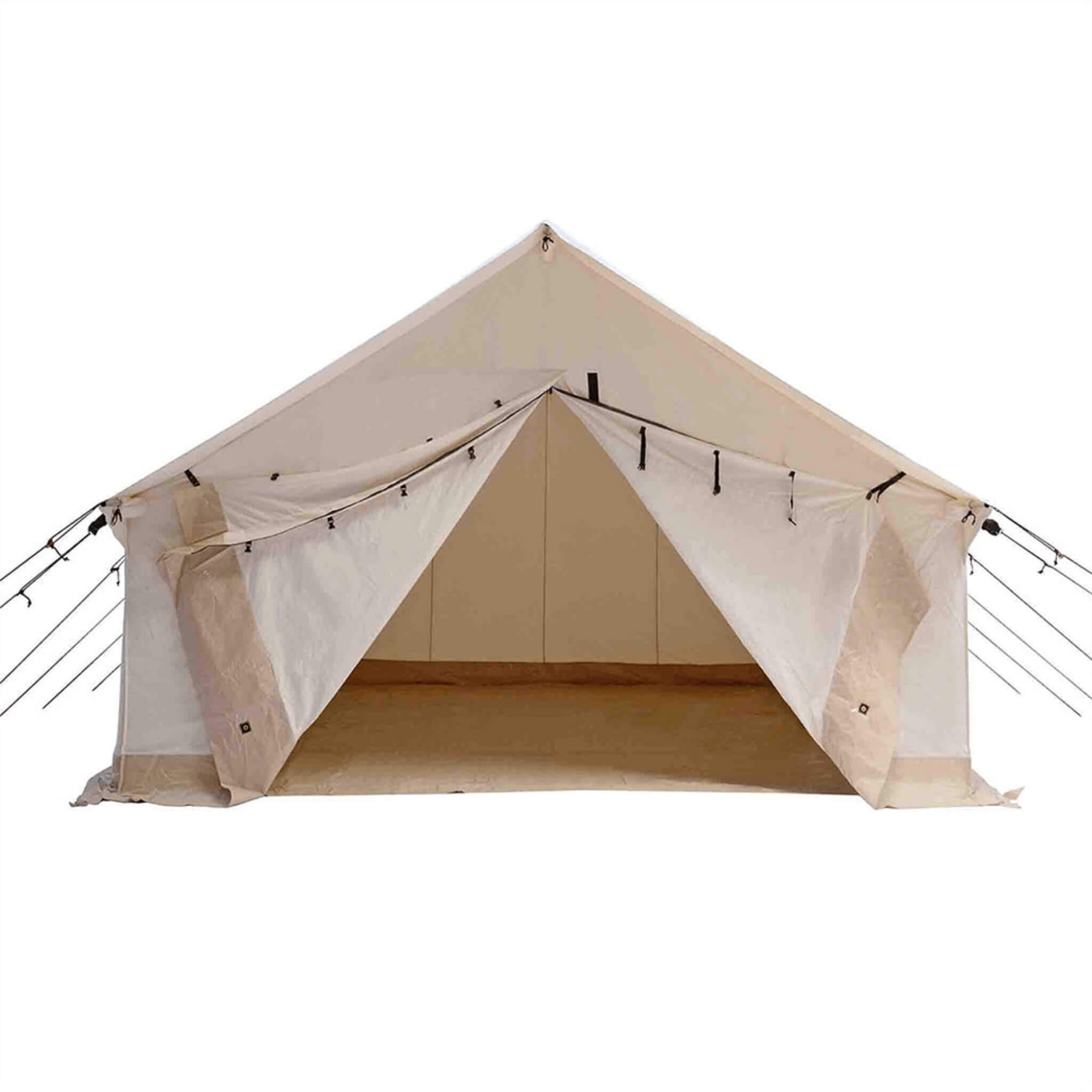 [14x16FT] White Duck Alpha Wall Tent With Heavy - Duty Frame And Bug Mesh Windows (SAK73214) SAKSBY WHOLESALE