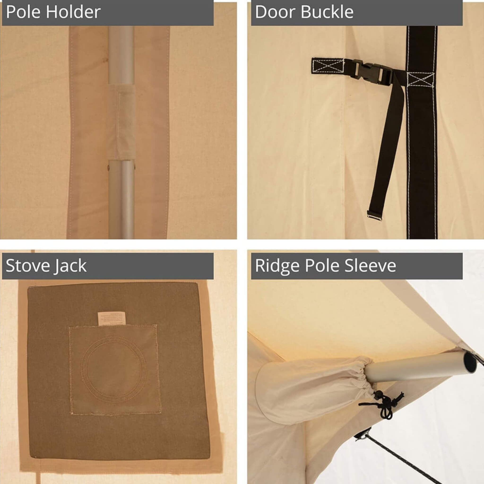 [14x16FT] White Duck Alpha Wall Tent With Heavy - Duty Frame And Bug Mesh Windows (SAK73214) SAKSBY WHOLESALE