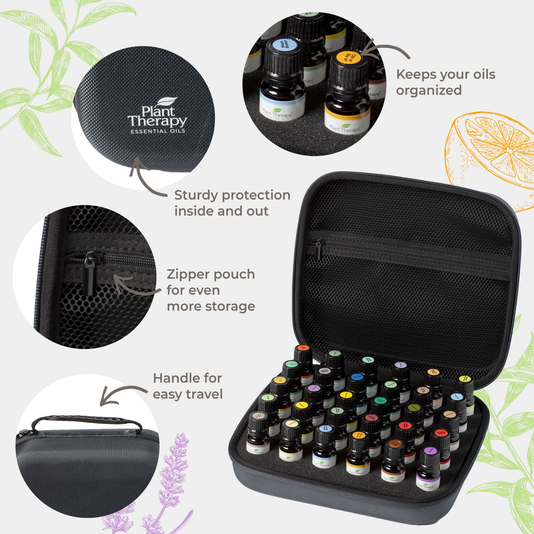 15 & 15 Essential Oil Set with Carrying Case Plant Therapy
