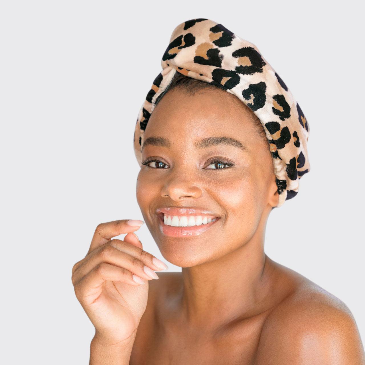 Leopard Microfiber Hair Towel