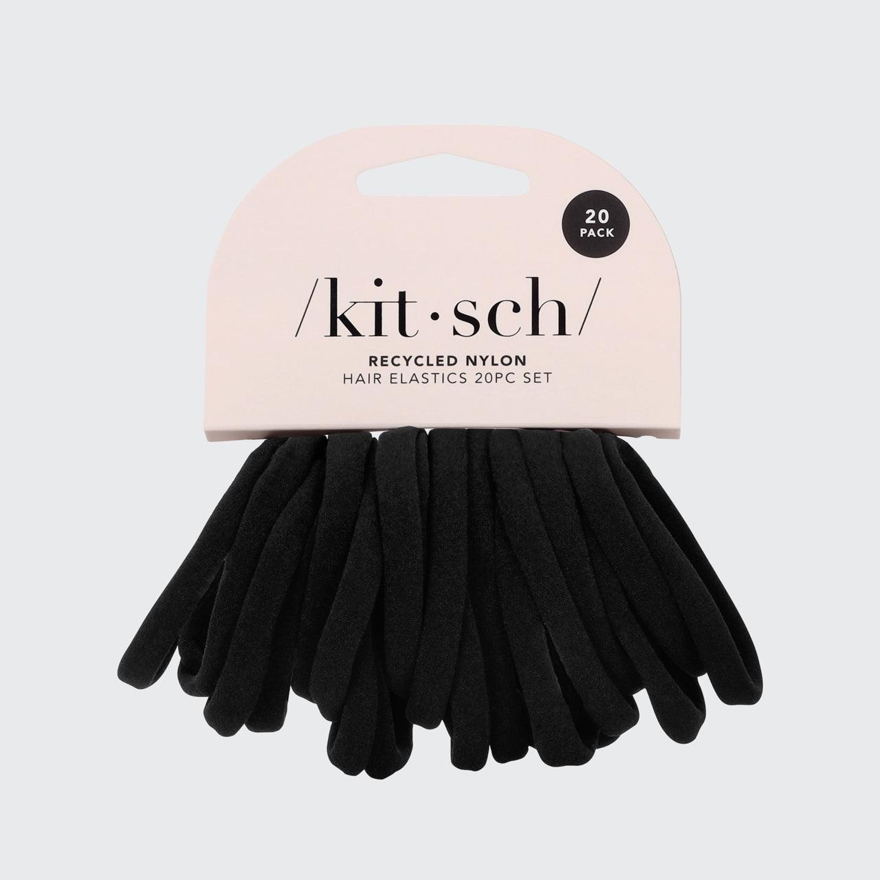 Black Elastic Hair Ties 20pc Set