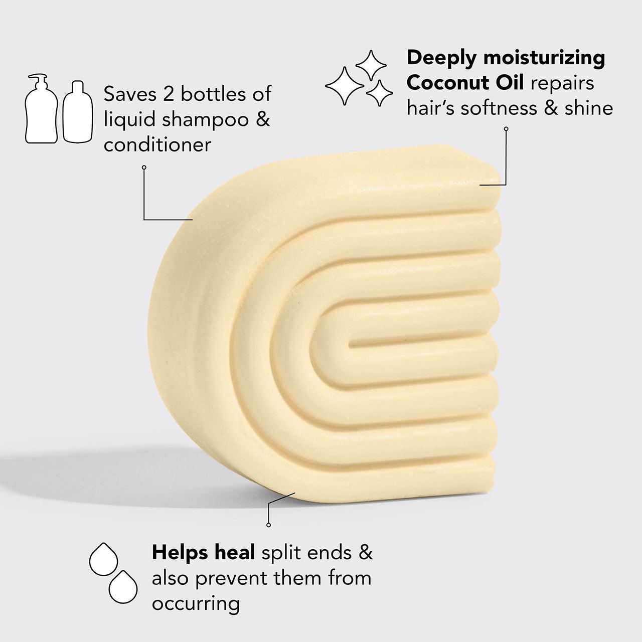 Coconut Oil Conditioner Bar for Dry Damaged Hair - Nanaka