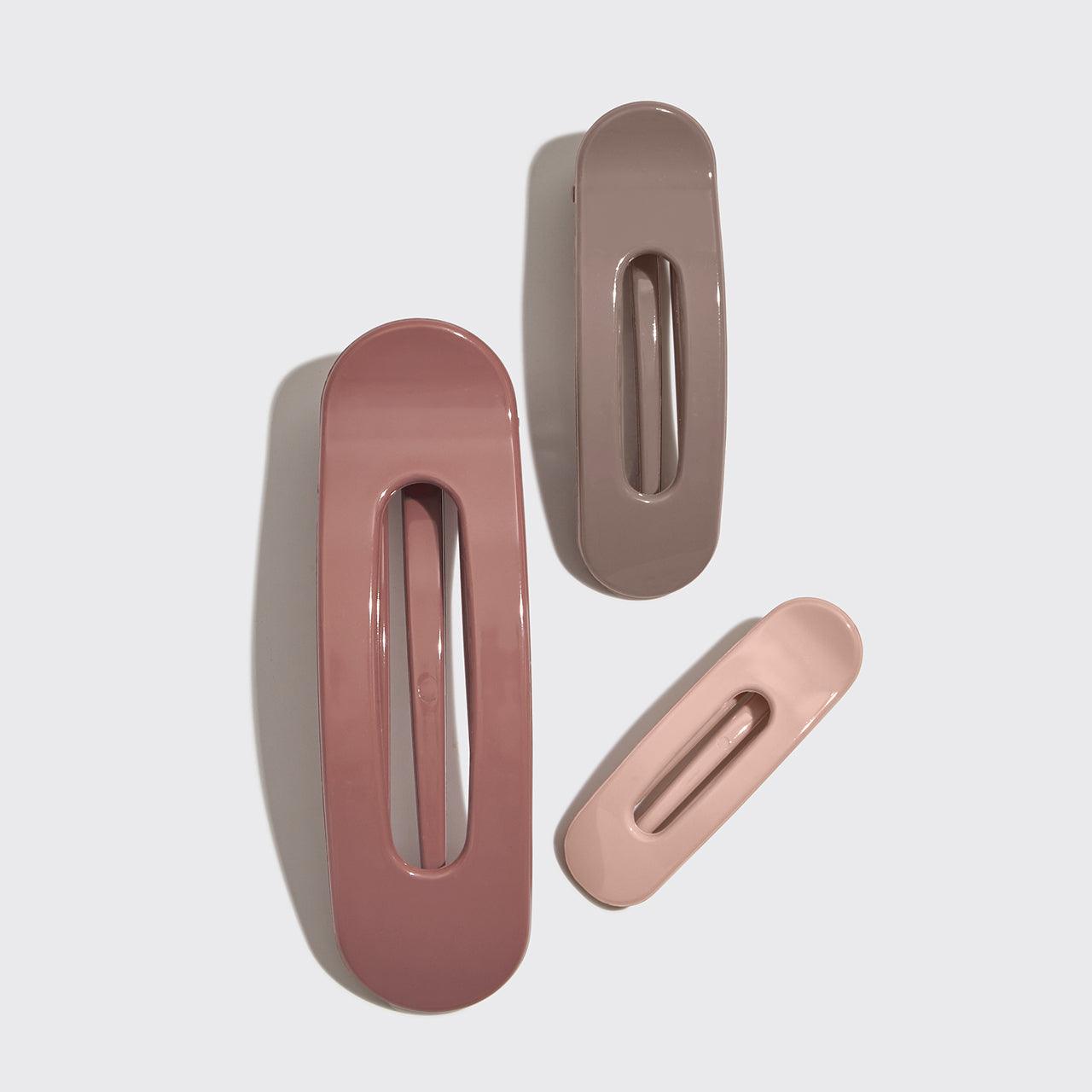 Flat Lay Claw Clip 3pc Flat- Terracotta - Nanaka