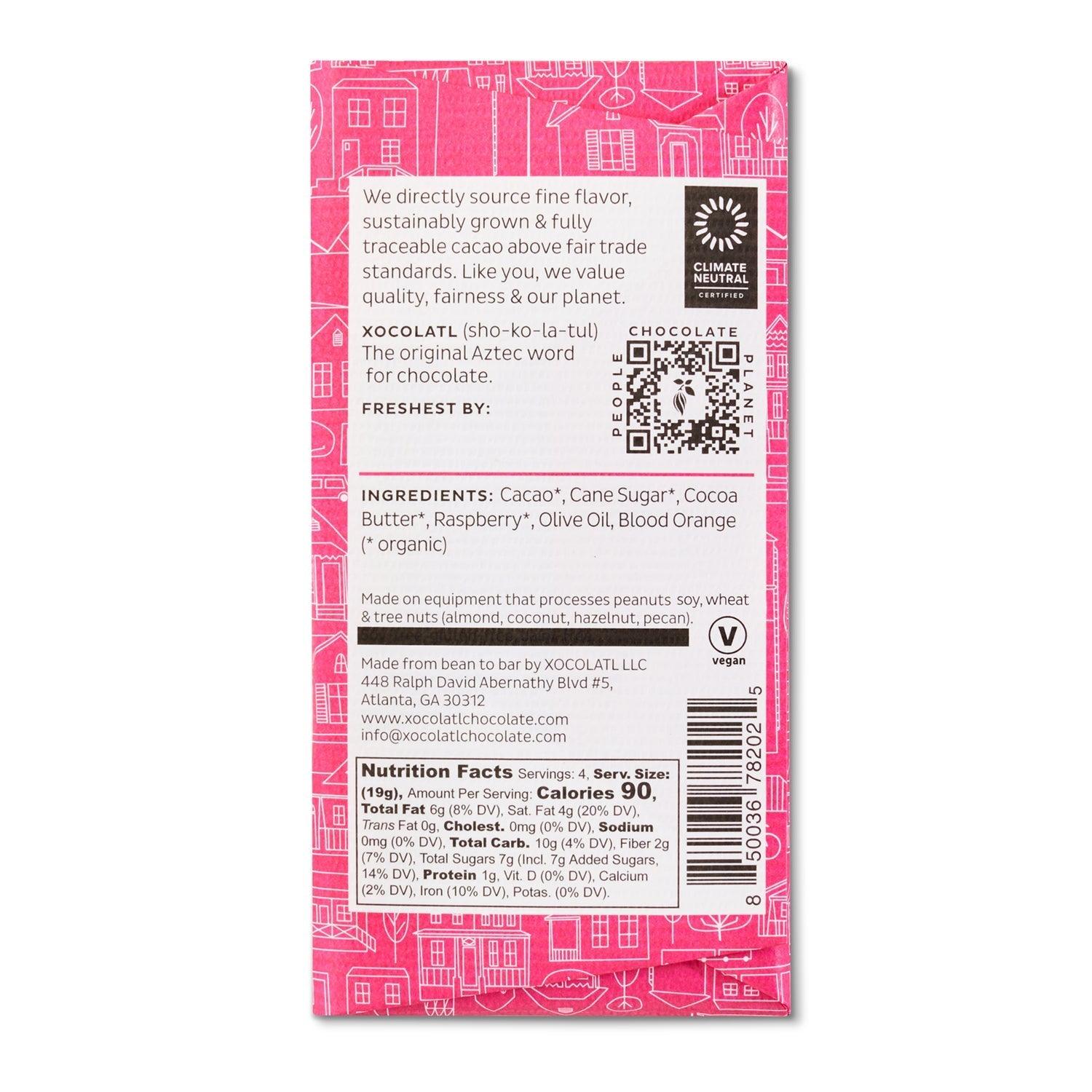 Love & Happiness Dark Chocolate Raspberry Bar - Nanaka