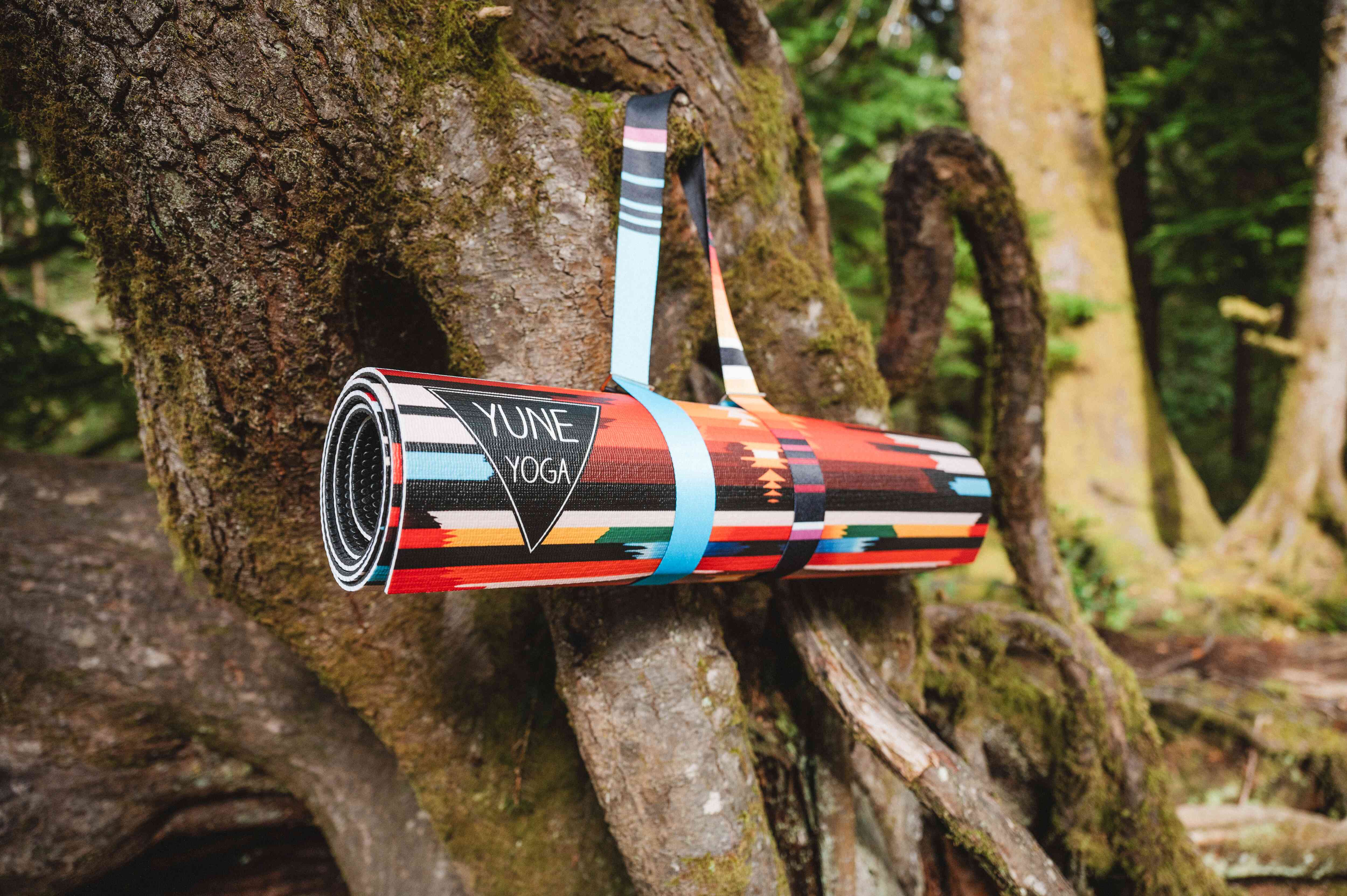 Fox Trail Yoga Mat – 6 mm Extra Thick, Double-Sided Non-Slip, Eco-Friendly PER with Multi-Color Striped Design | Yune Yoga