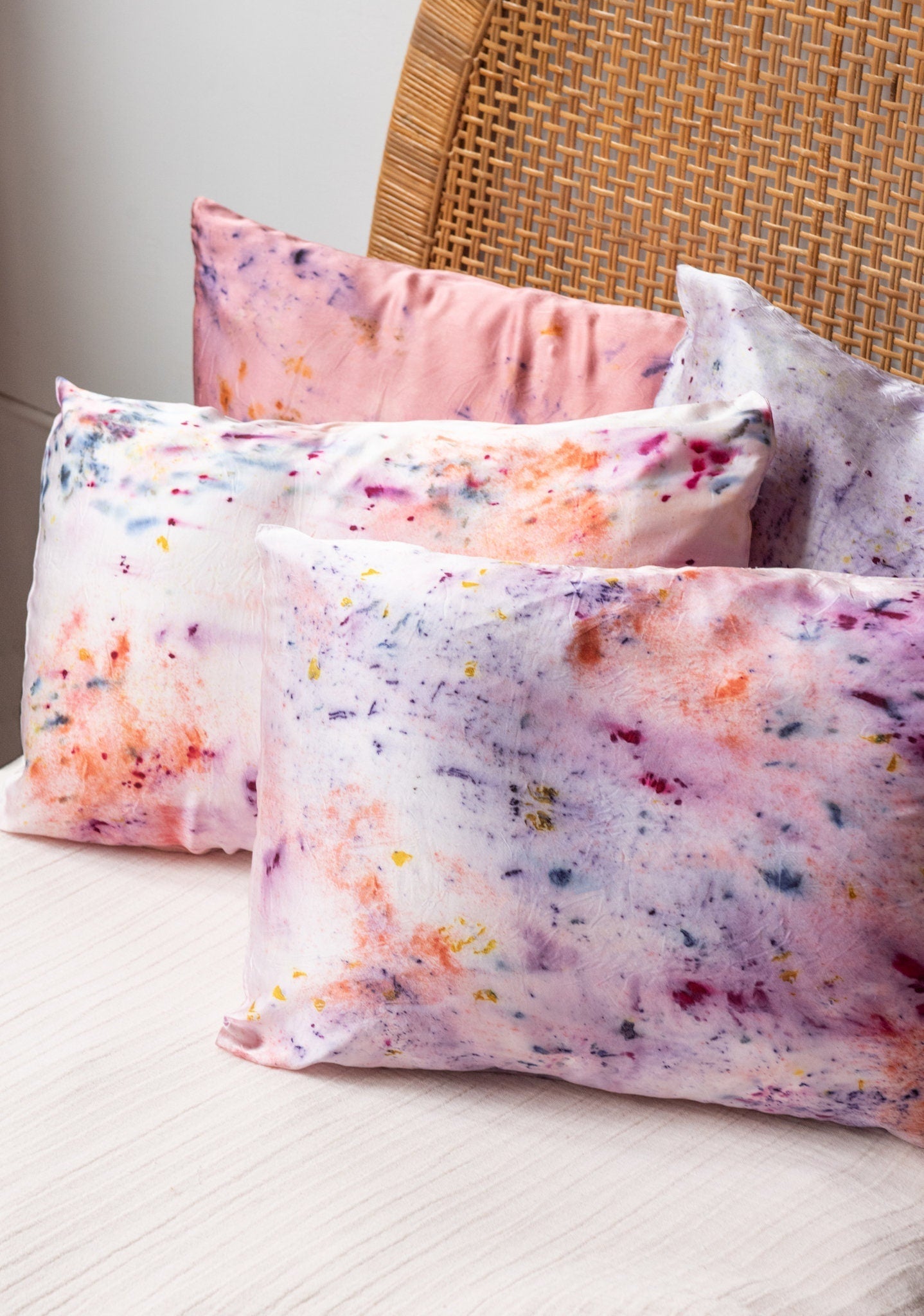 Abstract Botanically Dyed Silk Pillowcase dyekween