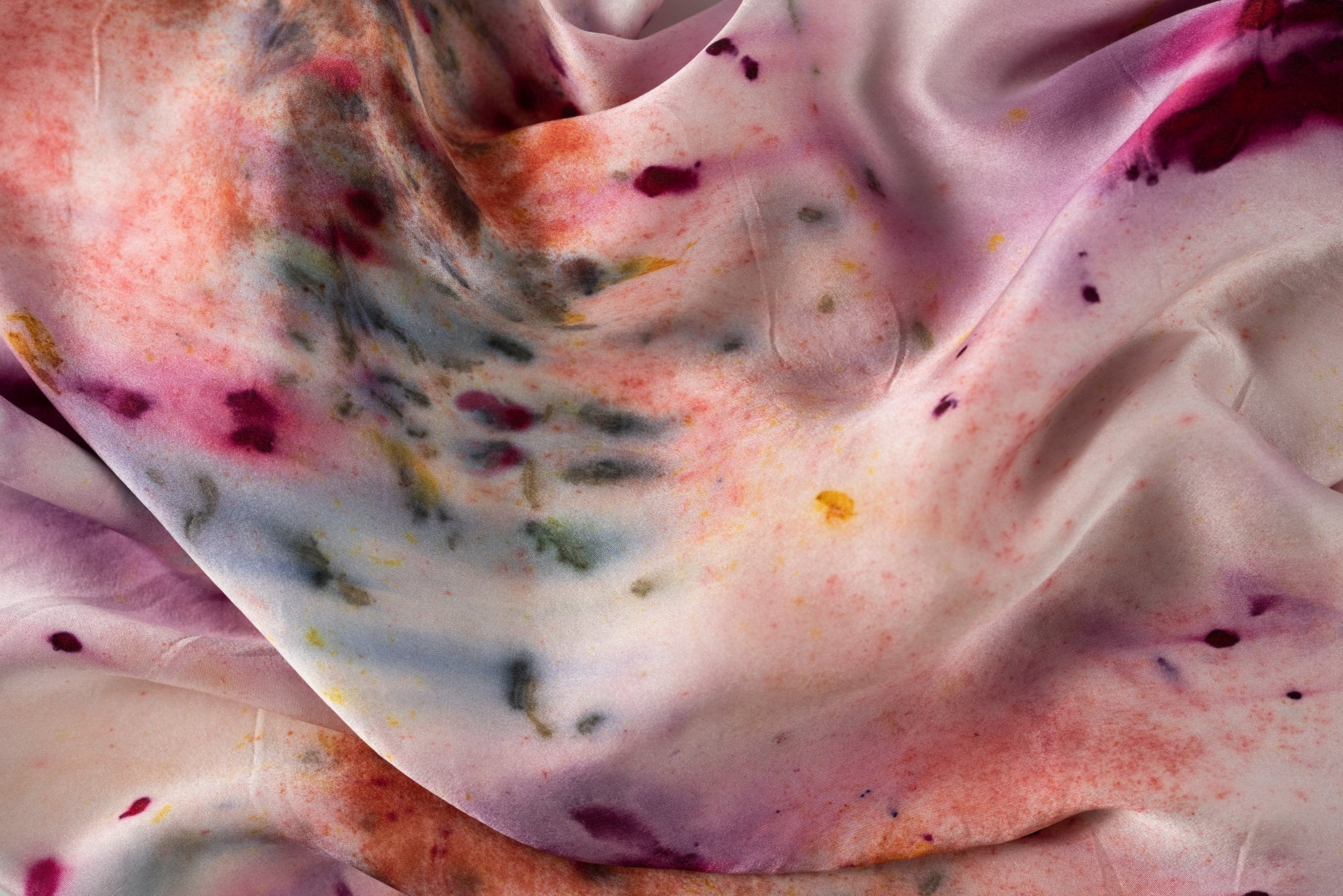 Abstract Botanically Dyed Silk Pillowcase dyekween