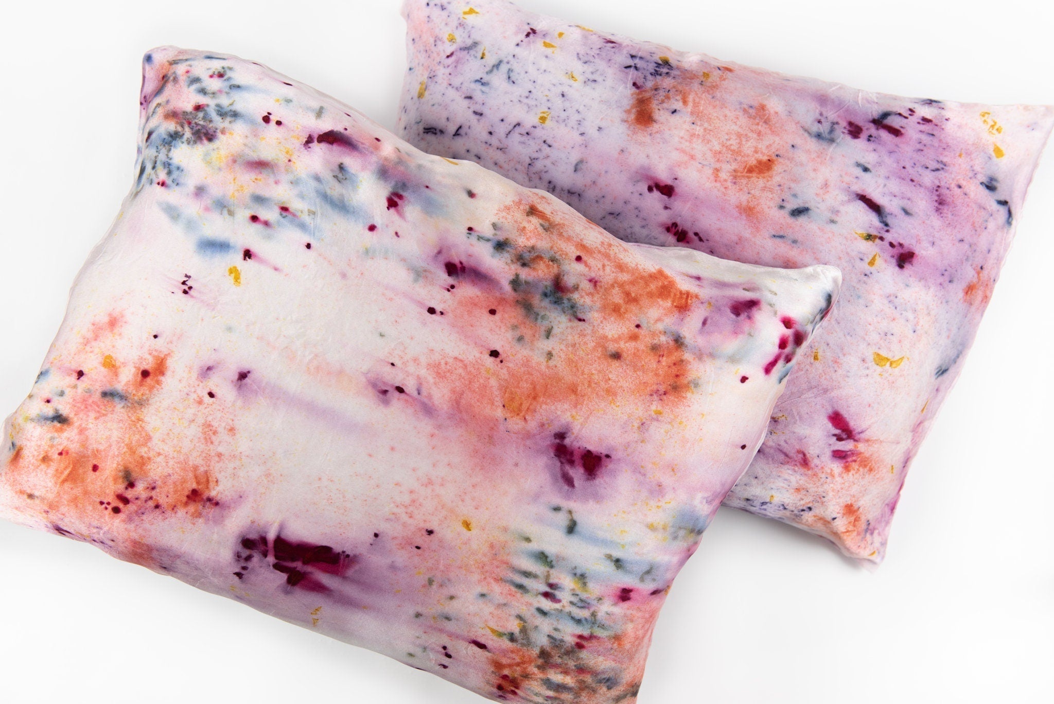 Abstract Botanically Dyed Silk Pillowcase dyekween