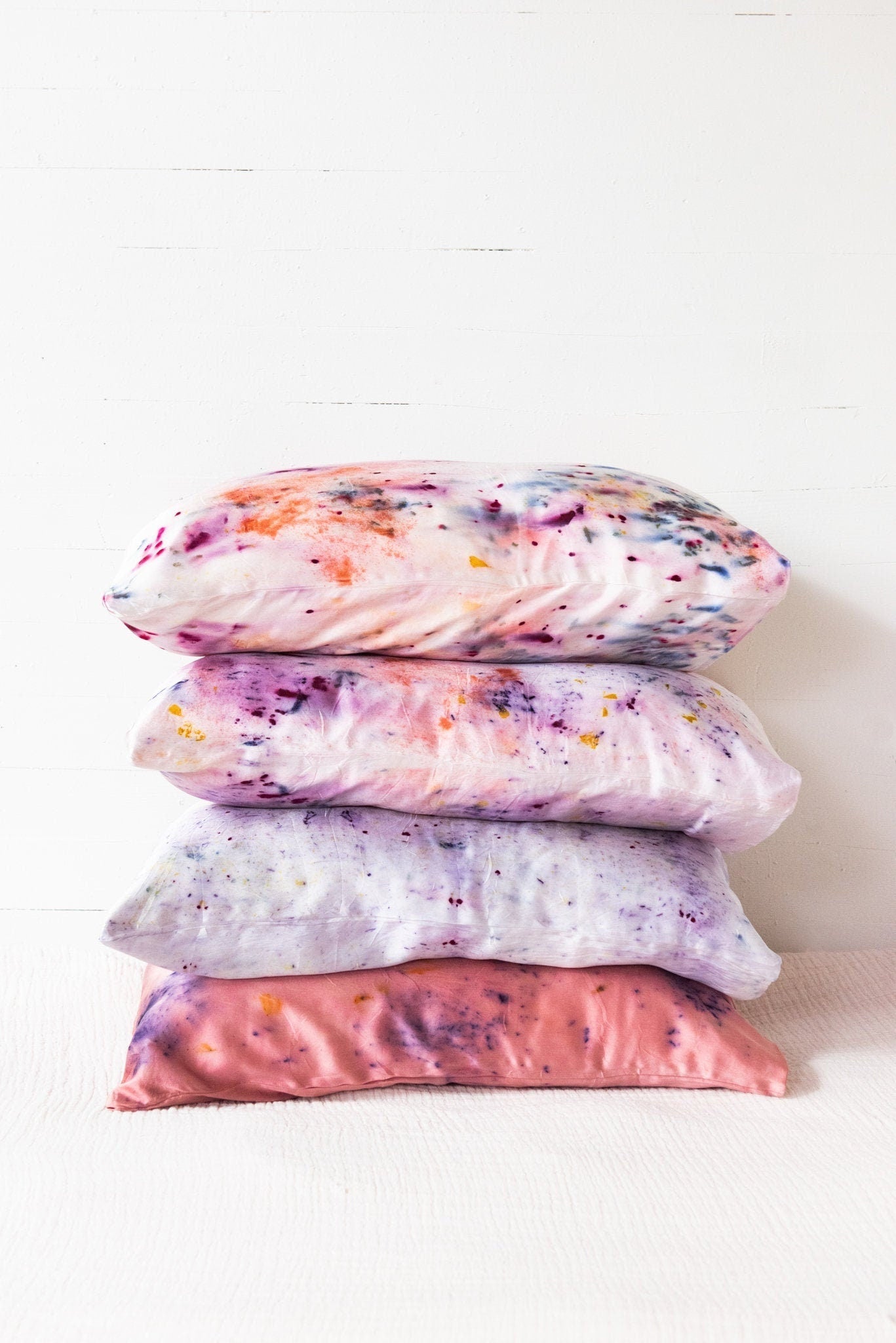 Abstract Botanically Dyed Silk Pillowcase dyekween