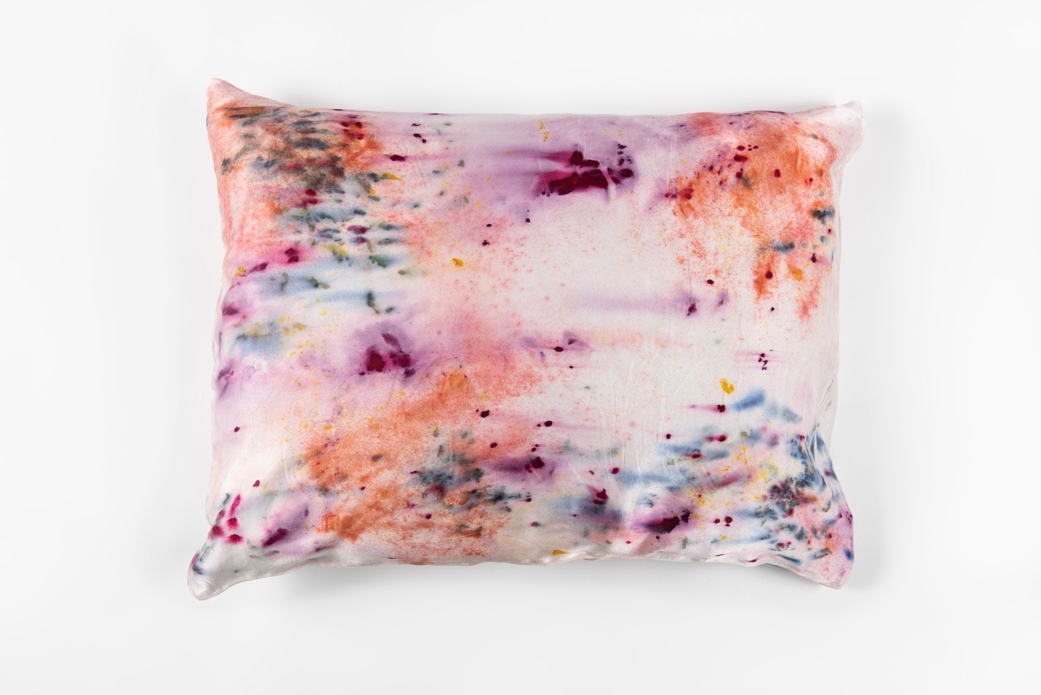 Abstract Botanically Dyed Silk Pillowcase dyekween