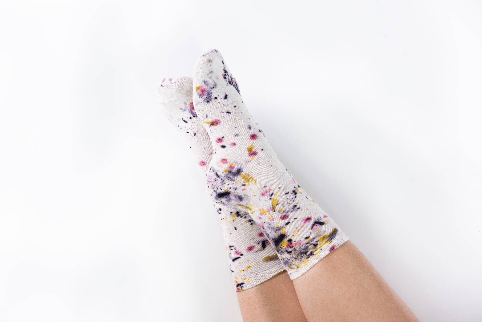 Abstract Bundle Dyed Cotton Crew Sock dyekween