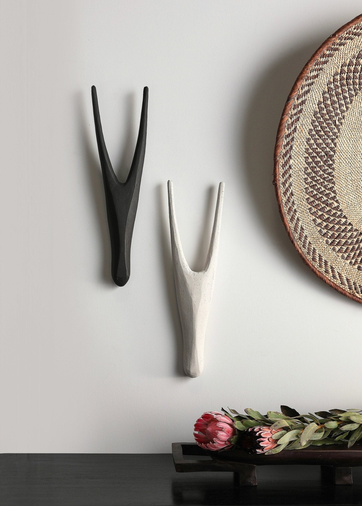 African Antelope Wood Bokkie Head Wall Sculpture Kanju Interiors