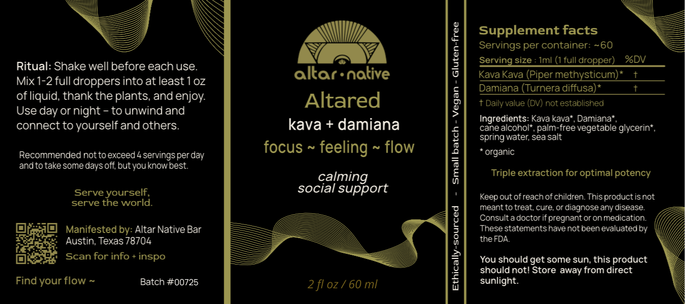 Altared ✦ Kava + Damiana Tincture Altar Native