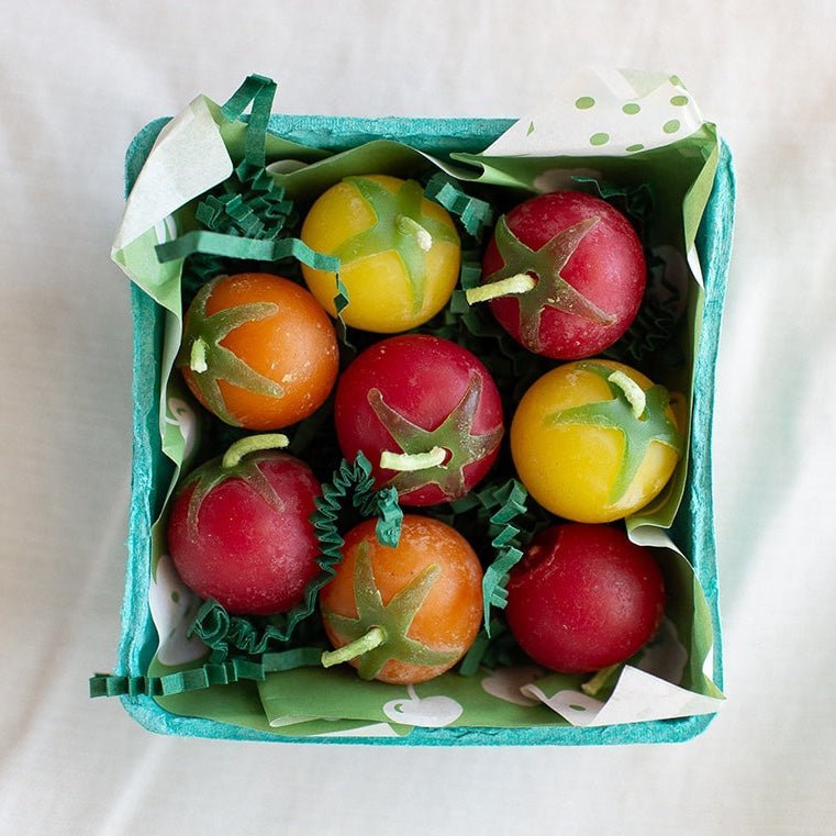 Beeswax Cherry Tomato Birthday Candles (8) Happy Organics
